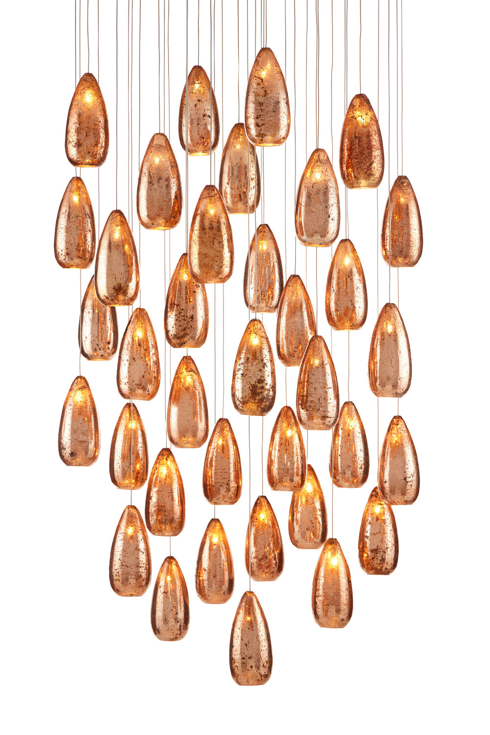 36 Light Pendant from the Rame collection in Copper/Silver/Painted Silver finish