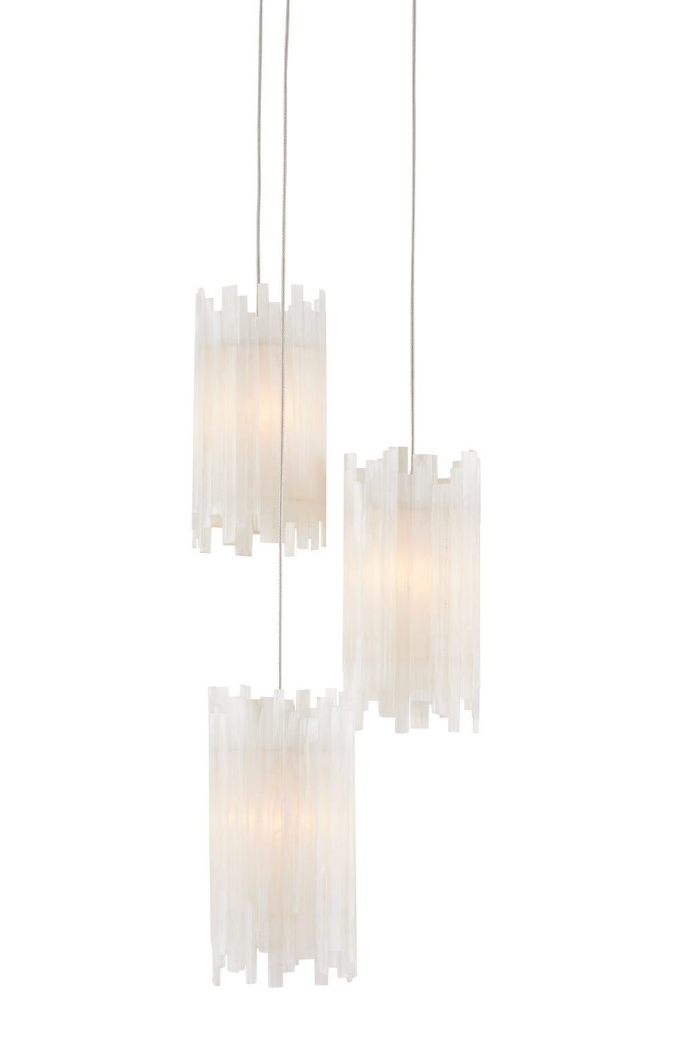 Three Light Pendant from the Escenia collection in Natural/Painted Silver finish