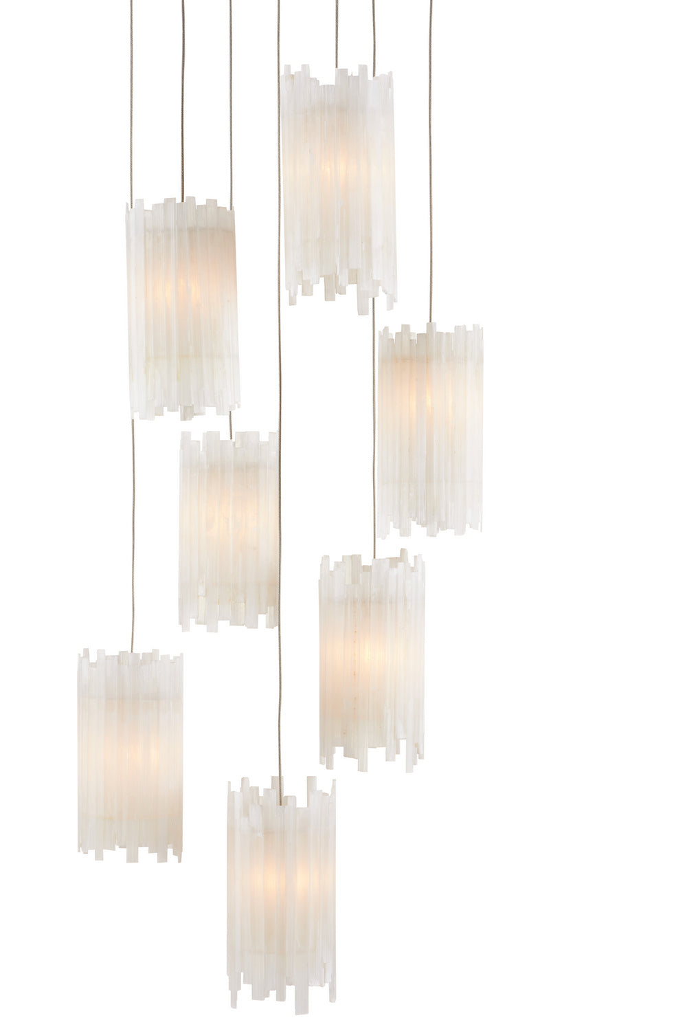 Seven Light Pendant from the Escenia collection in Natural/Painted Silver finish