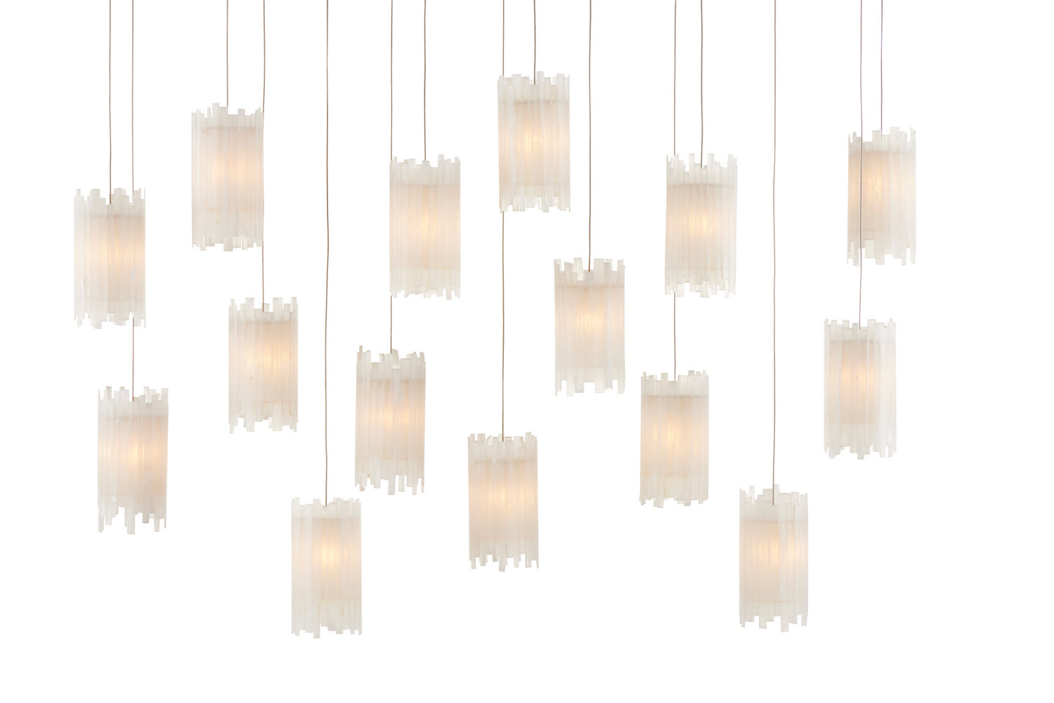 15 Light Pendant from the Escenia collection in Natural/Painted Silver finish