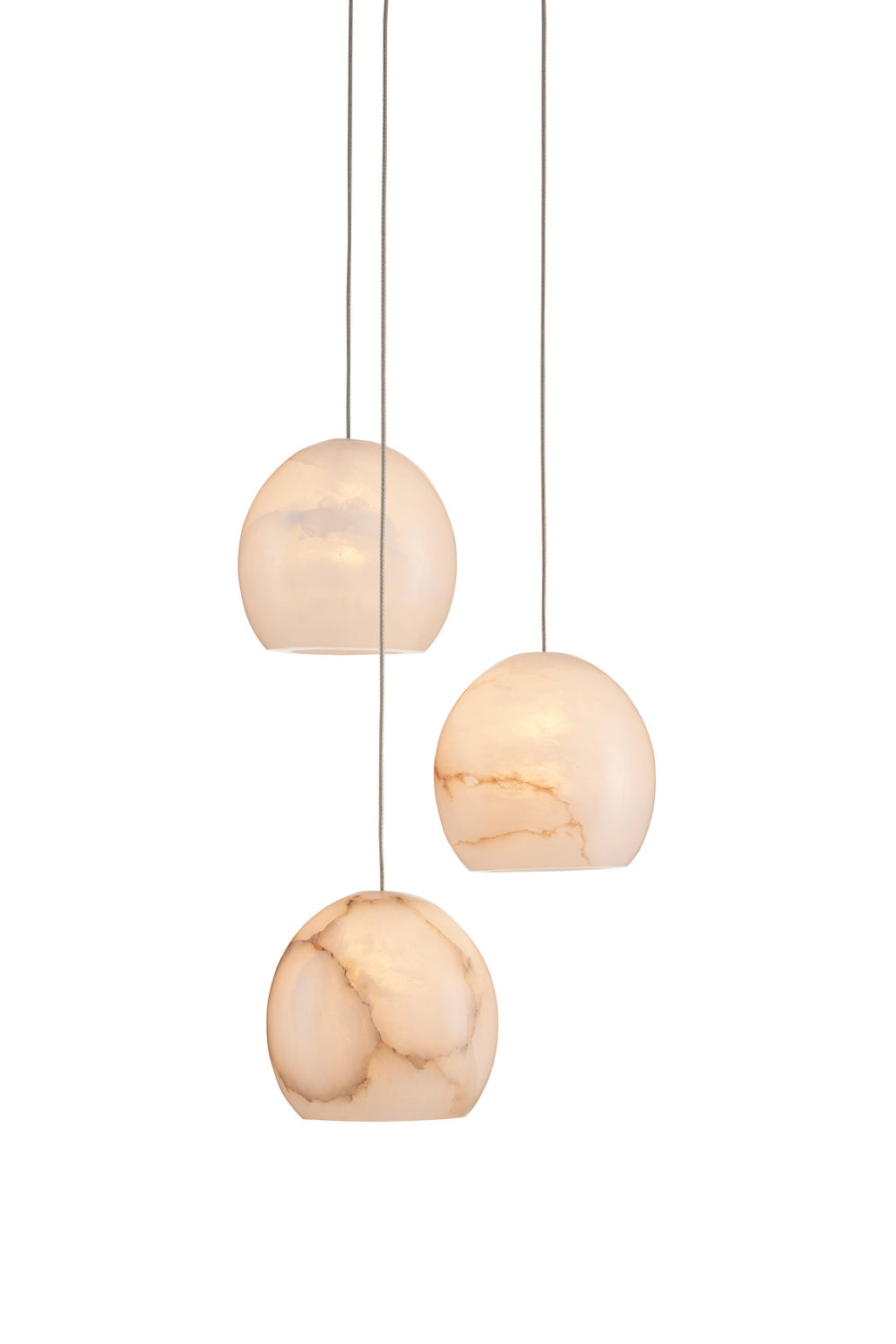 Three Light Pendant from the Lazio collection in Natural/Painted Silver finish
