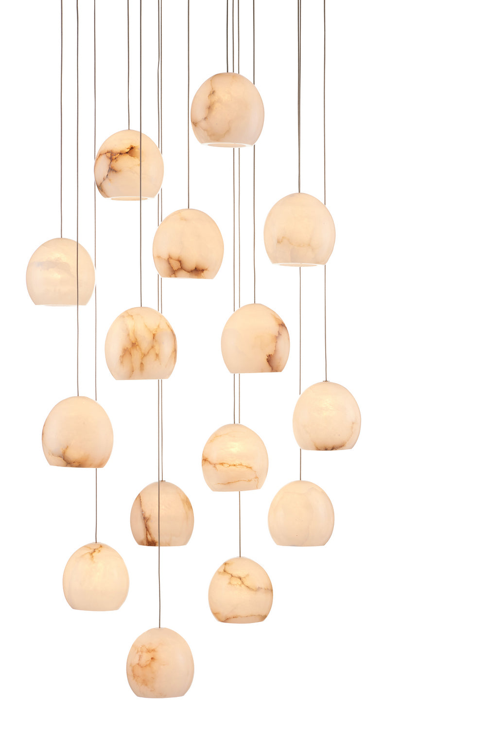 15 Light Pendant from the Lazio collection in Natural/Painted Silver finish