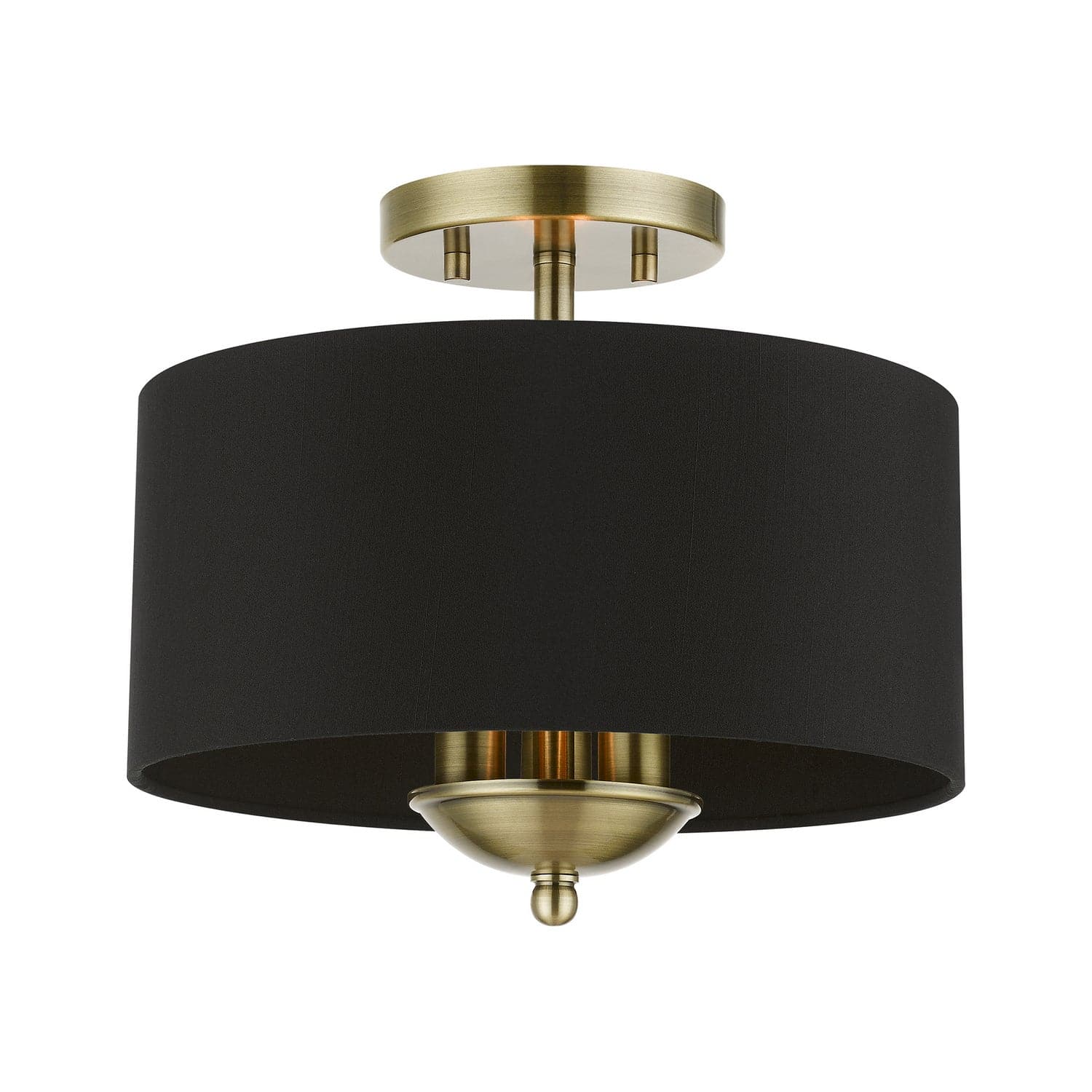 Livex Lighting - 40111-01 - Three Light Semi-Flush Mount - Huntington - Antique Brass