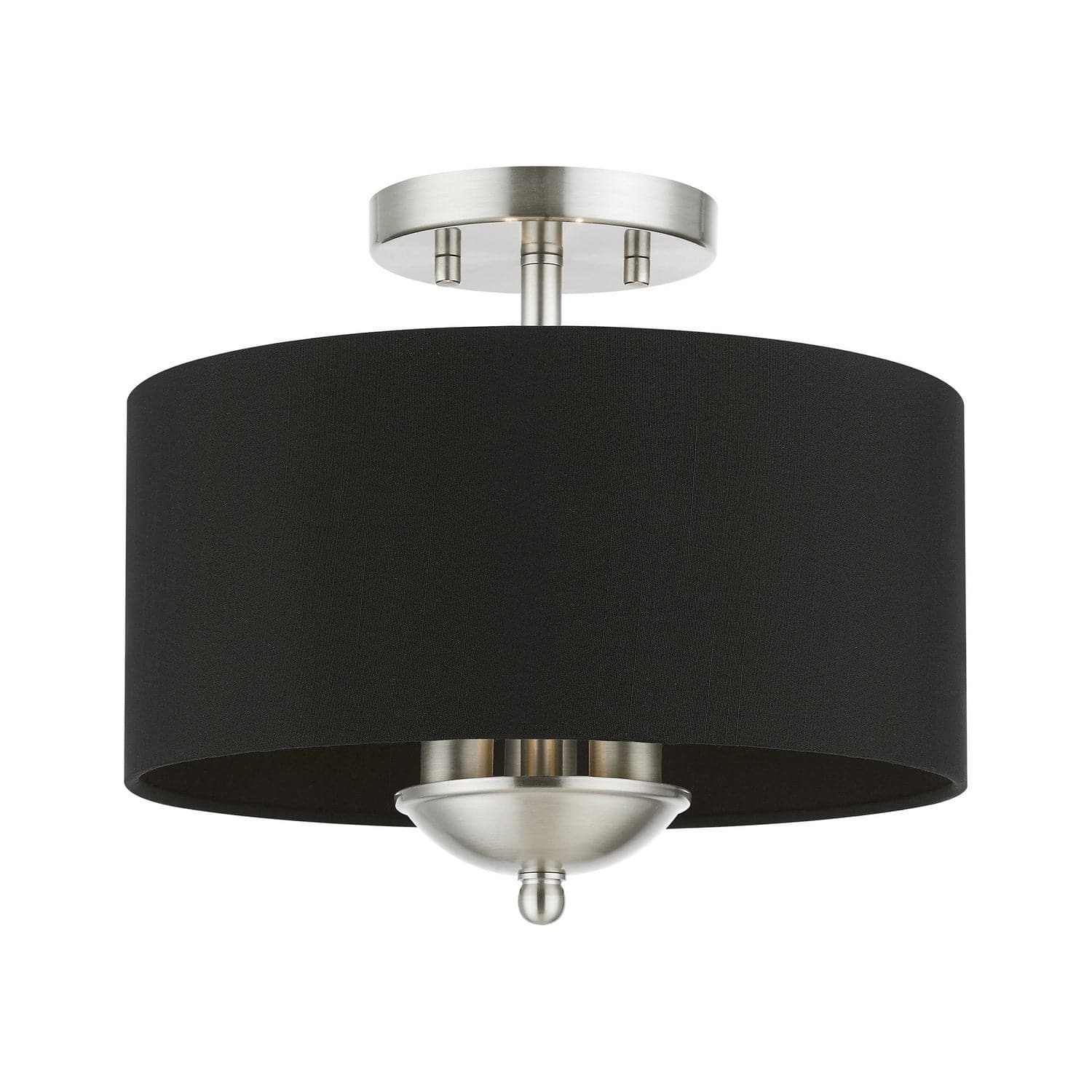 Livex Lighting - 40111-91 - Three Light Semi-Flush Mount - Huntington - Brushed Nickel