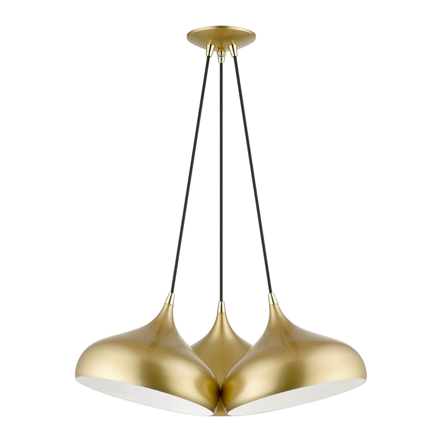 Livex Lighting - 41053-33 - Three Light Pendant - Amador - Soft Gold w/ Polished Brasss