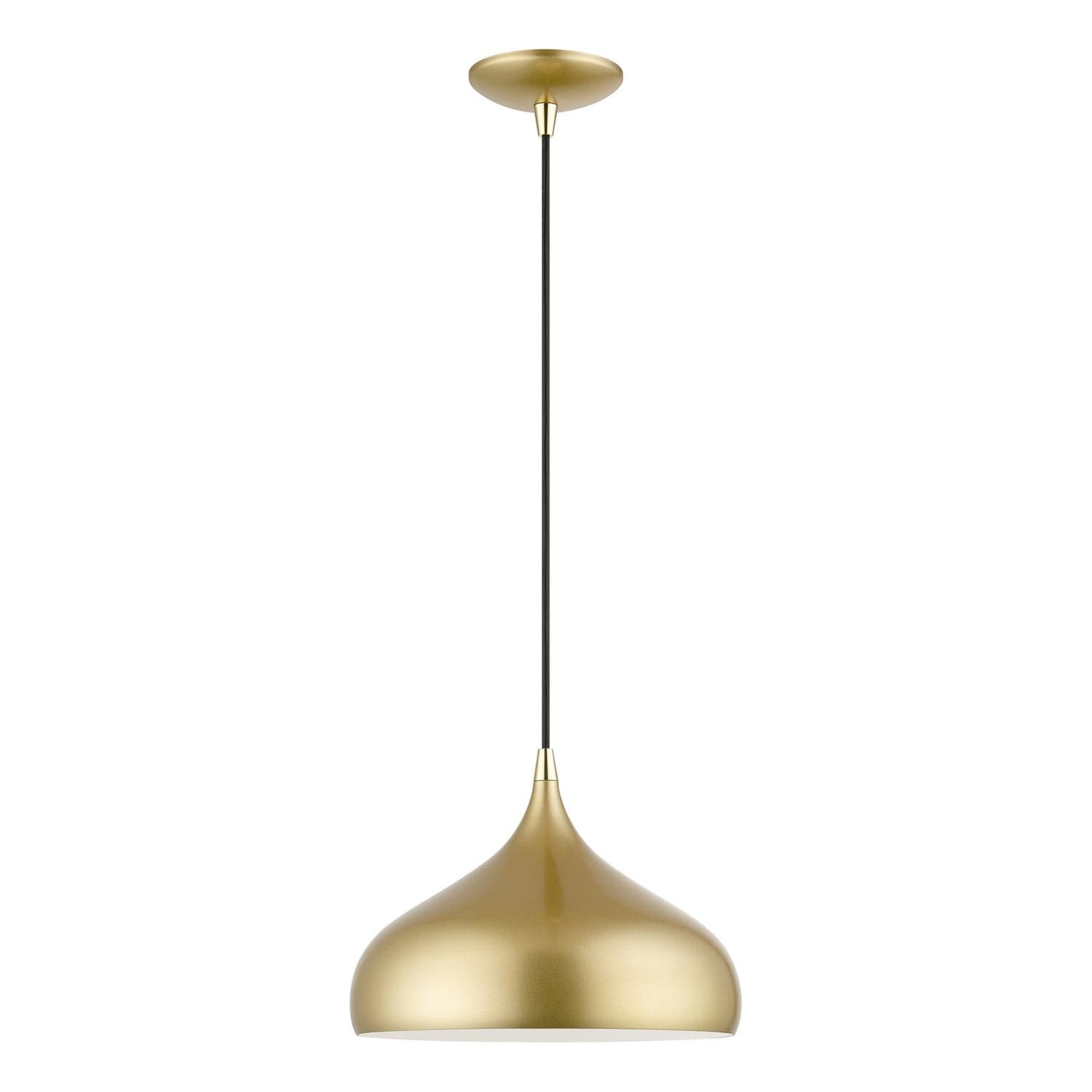 Livex Lighting - 41172-33 - One Light Pendant - Amador - Soft Gold w/ Polished Brasss