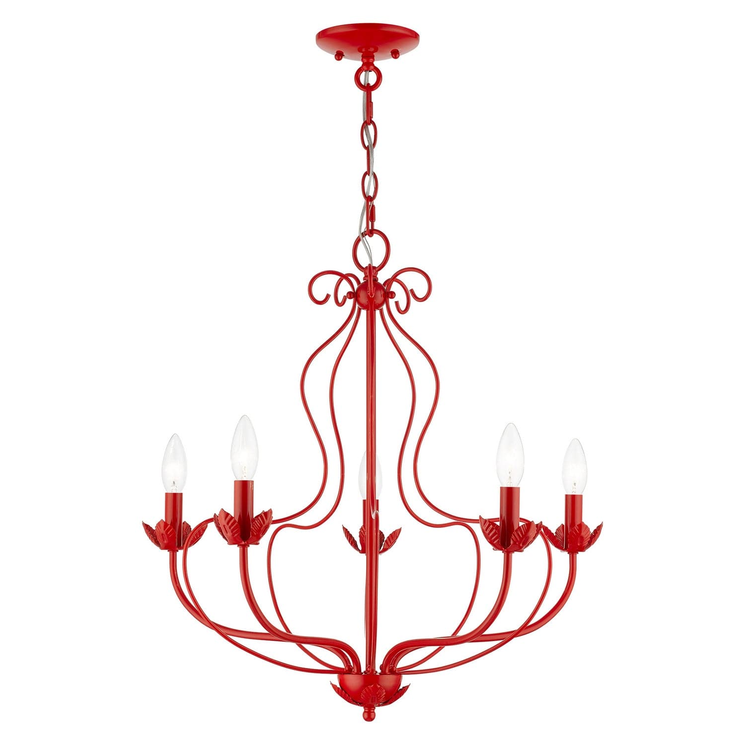 Livex Lighting - 42905-72 - Five Light Chandelier - Katarina - Shiny Red