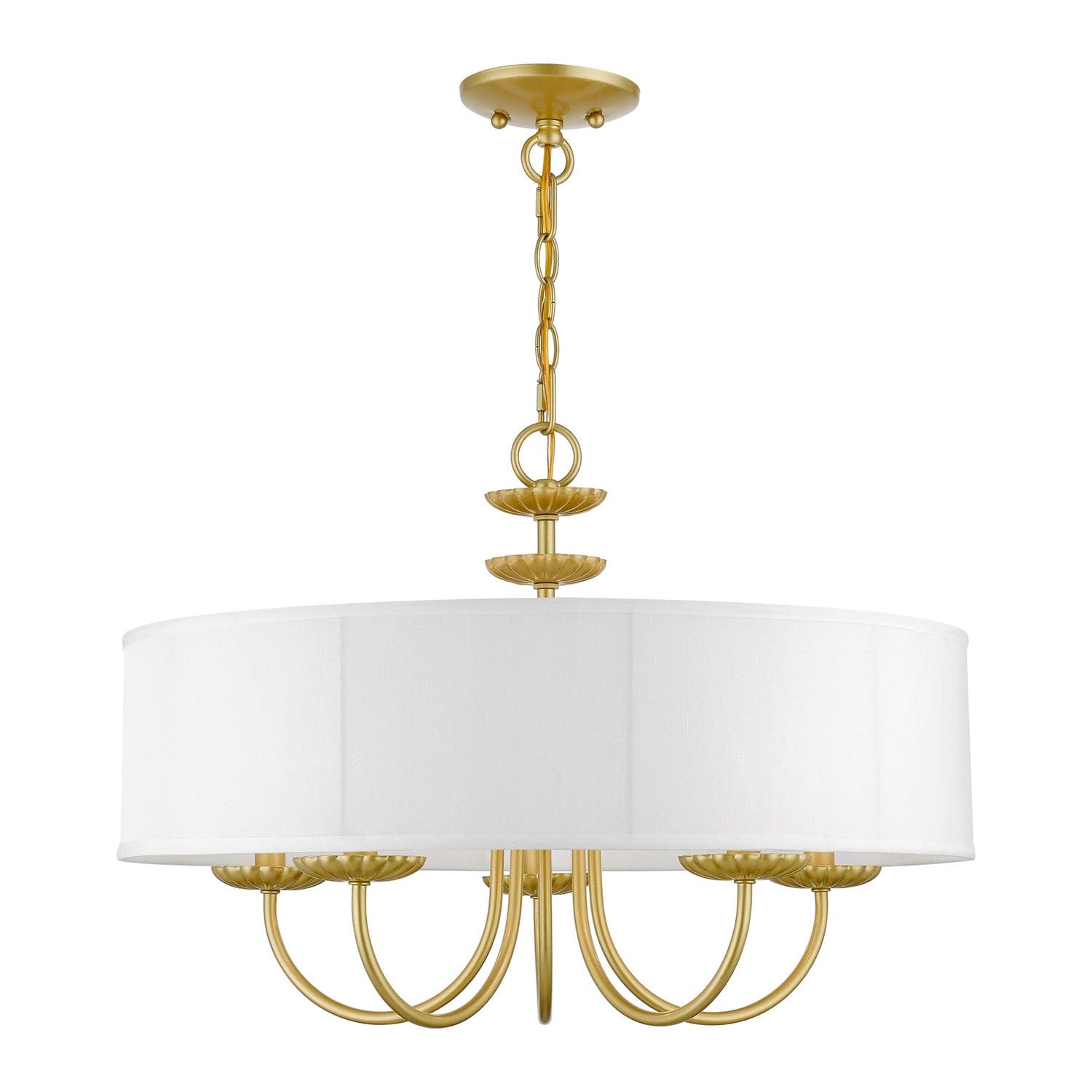 Livex Lighting - 42985-33 - Five Light Pendant - Brookdale - Soft Gold