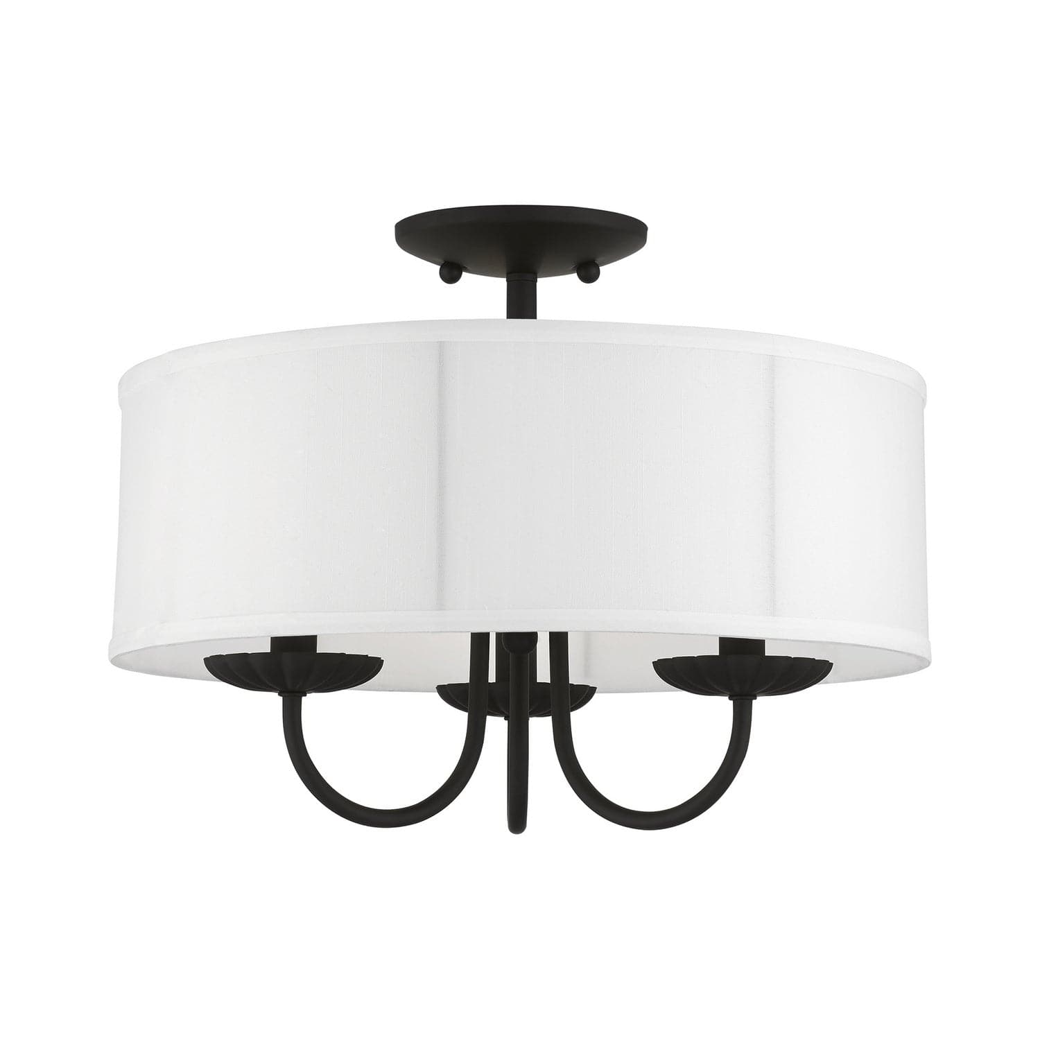 Livex Lighting - 42989-04 - Three Light Semi-Flush Mount - Brookdale - Black