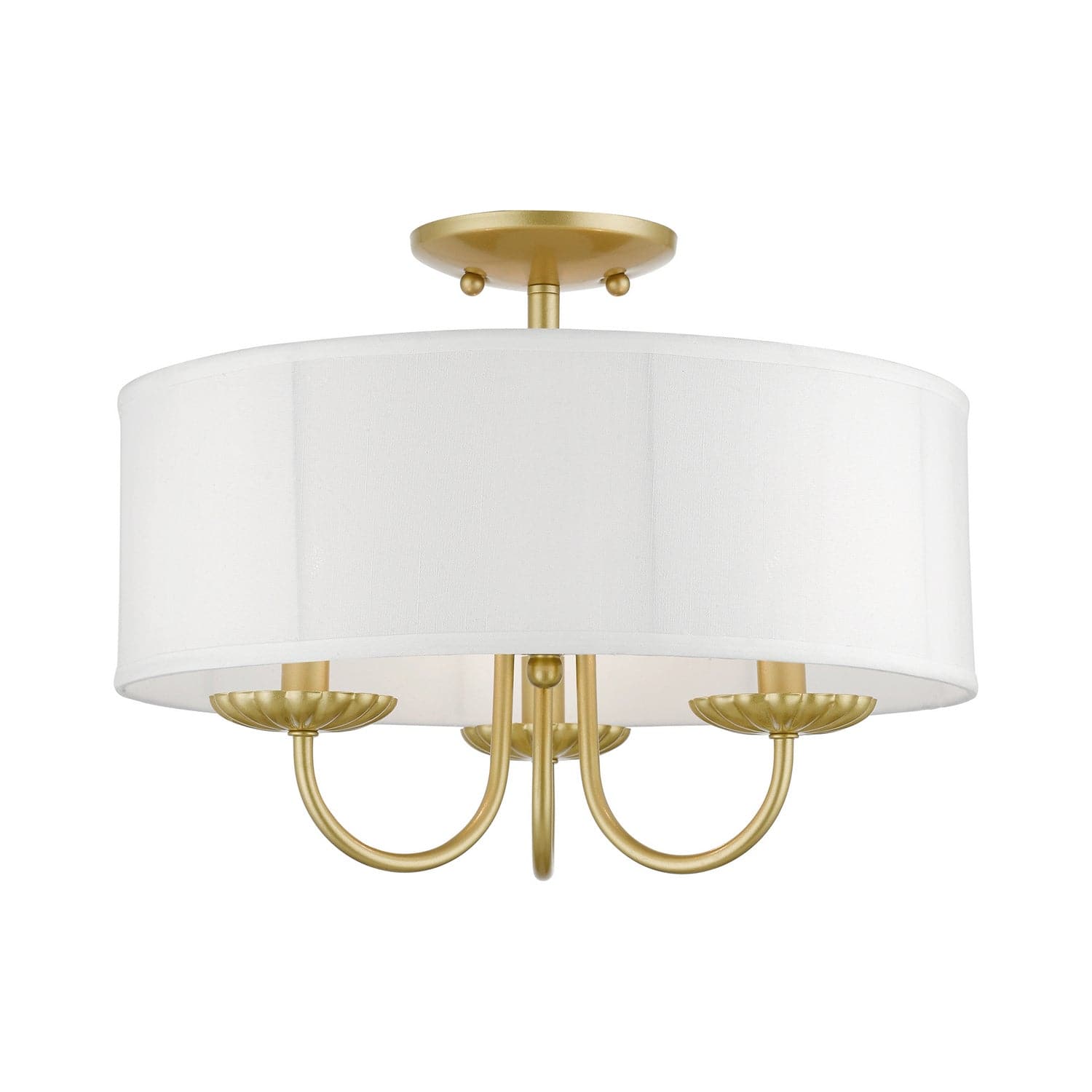 Livex Lighting - 42989-33 - Three Light Semi-Flush Mount - Brookdale - Soft Gold