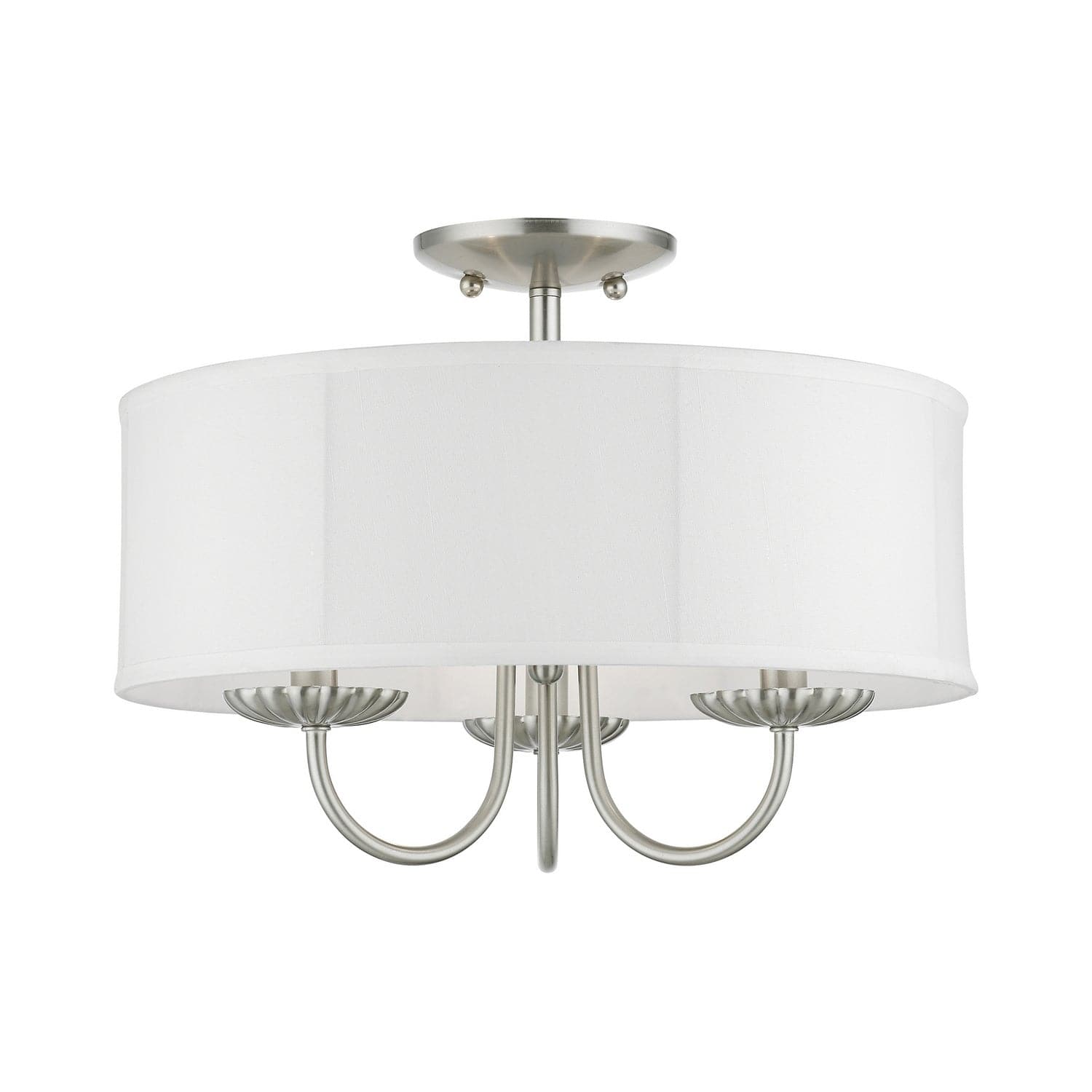 Livex Lighting - 42989-91 - Three Light Semi-Flush Mount - Brookdale - Brushed Nickel