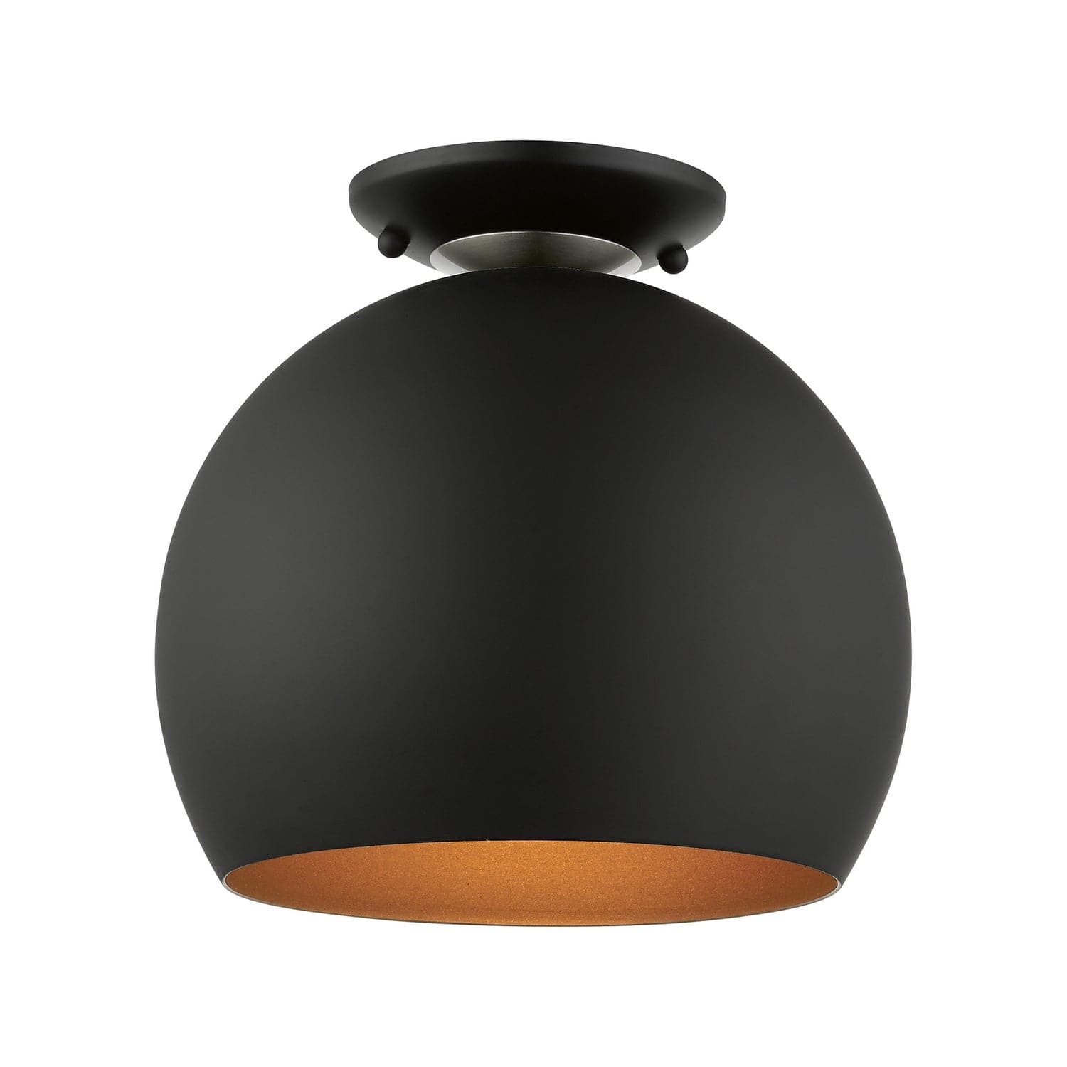 Livex Lighting - 43390-04 - One Light Semi-Flush Mount - Piedmont - Black w/ Brushed Nickels