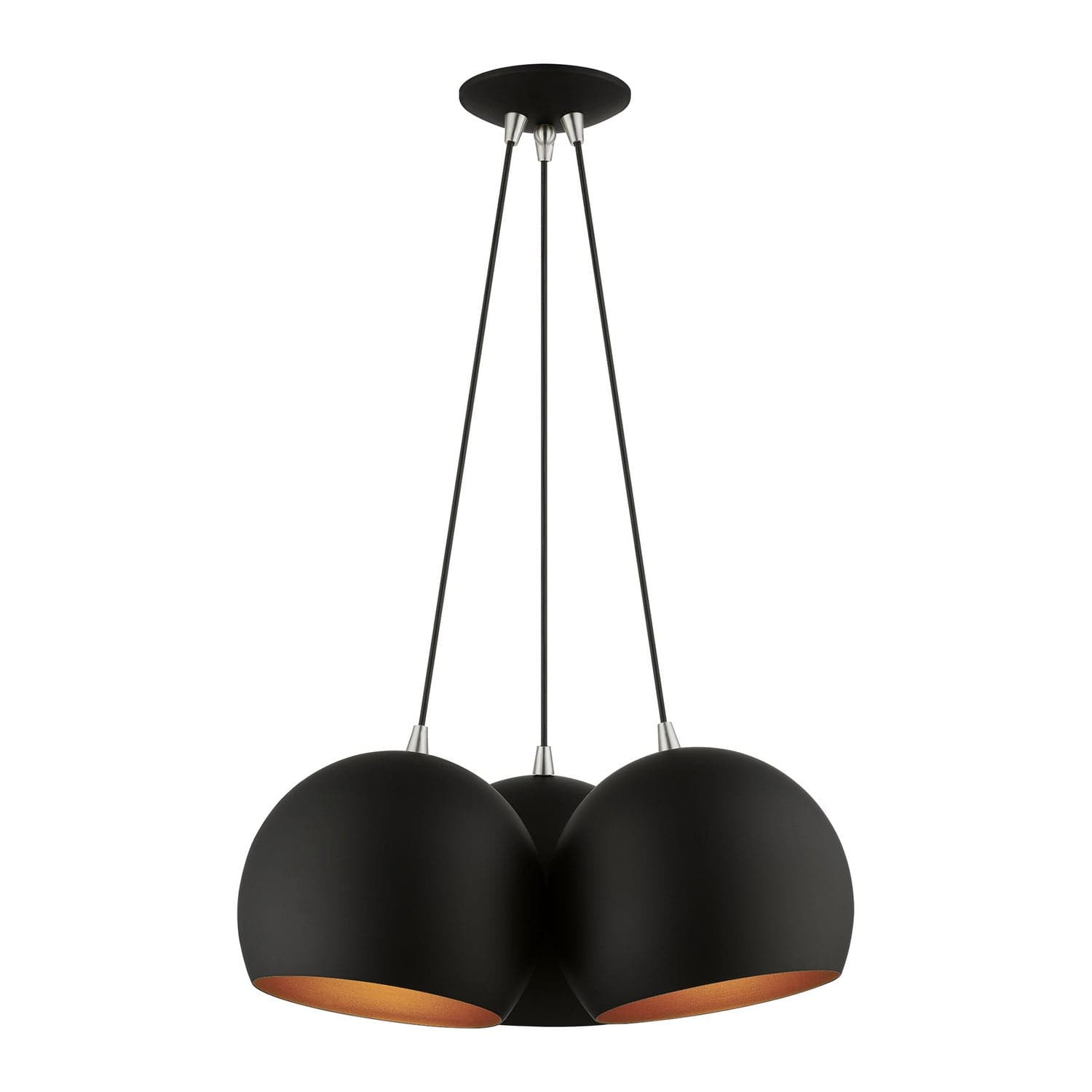 Livex Lighting - 43393-04 - Three Light Pendant - Piedmont - Black w/ Brushed Nickels