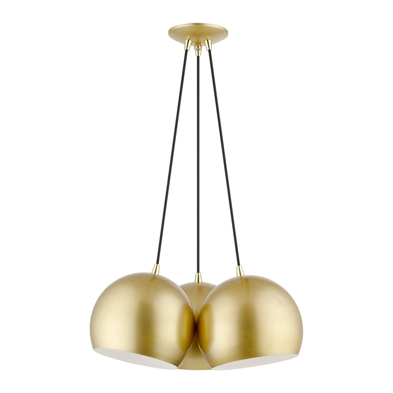 Livex Lighting - 43393-33 - Three Light Pendant - Piedmont - Soft Gold w/ Polished Brasss