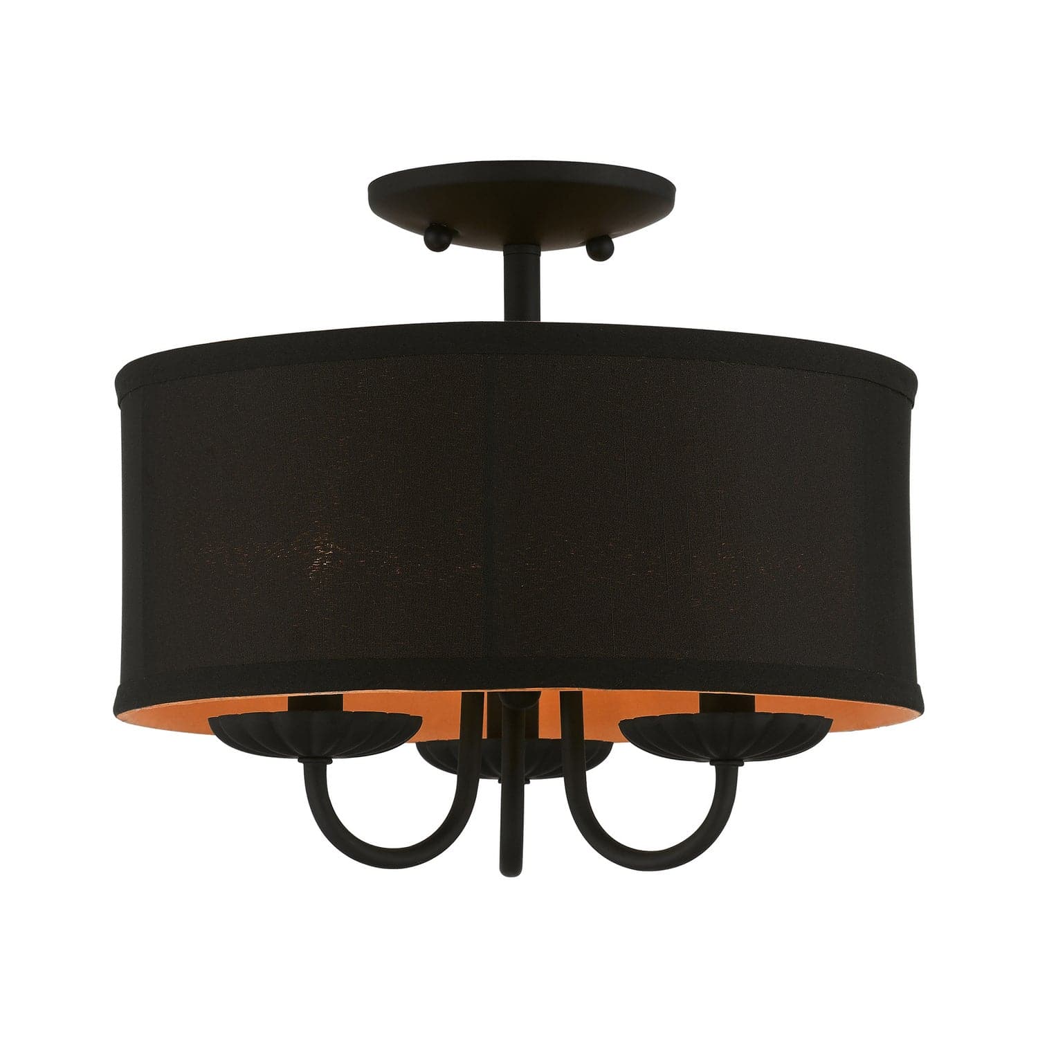 Livex Lighting - 45127-04 - Three Light Semi-Flush Mount - Winchester - Black