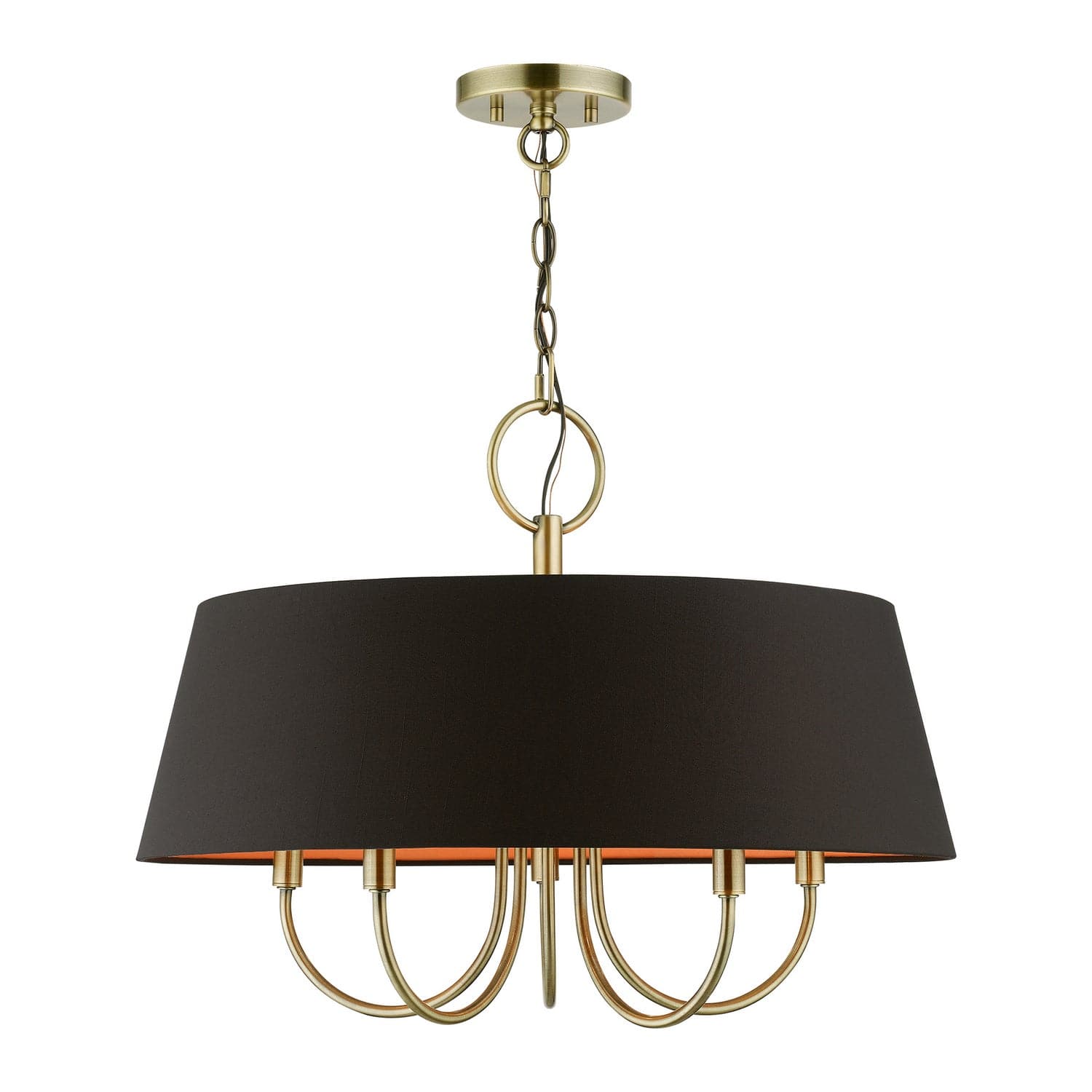 Livex Lighting - 51355-01 - Five Light Pendant - Palma - Antique Brass