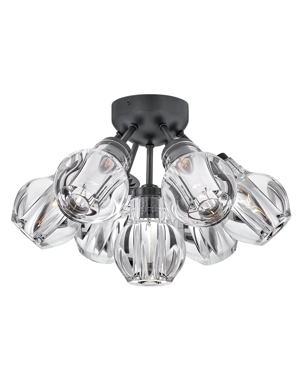 Fredrick Ramond - FR46951BLK - Seven Light Semi-Flush Mount - Elise - Black