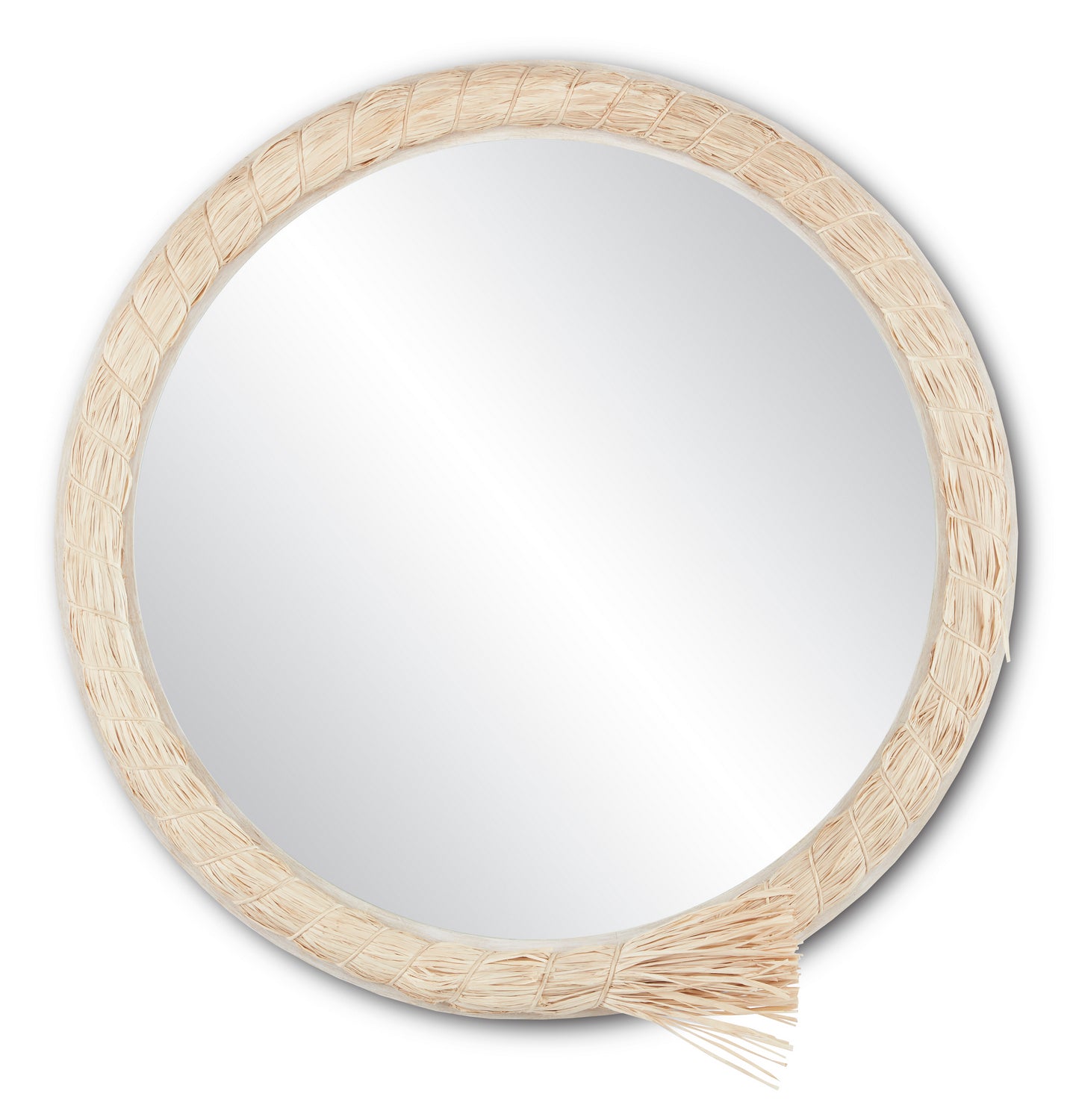 Mirror from the Jamie Beckwith collection in Natural Raffia/Mirror finish