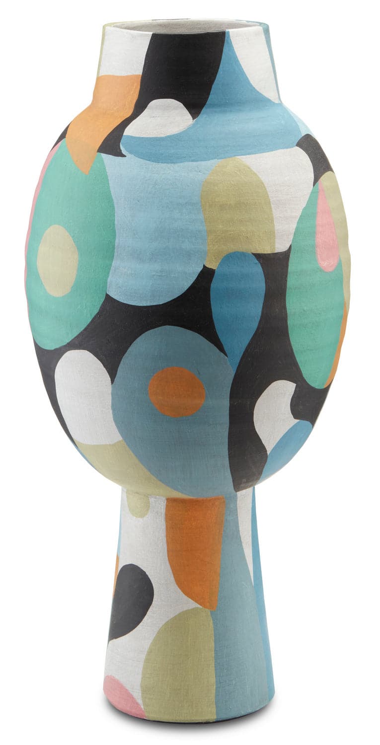 Vase from the So Nouveau collection in Blue/Green/Black/Yellow finish