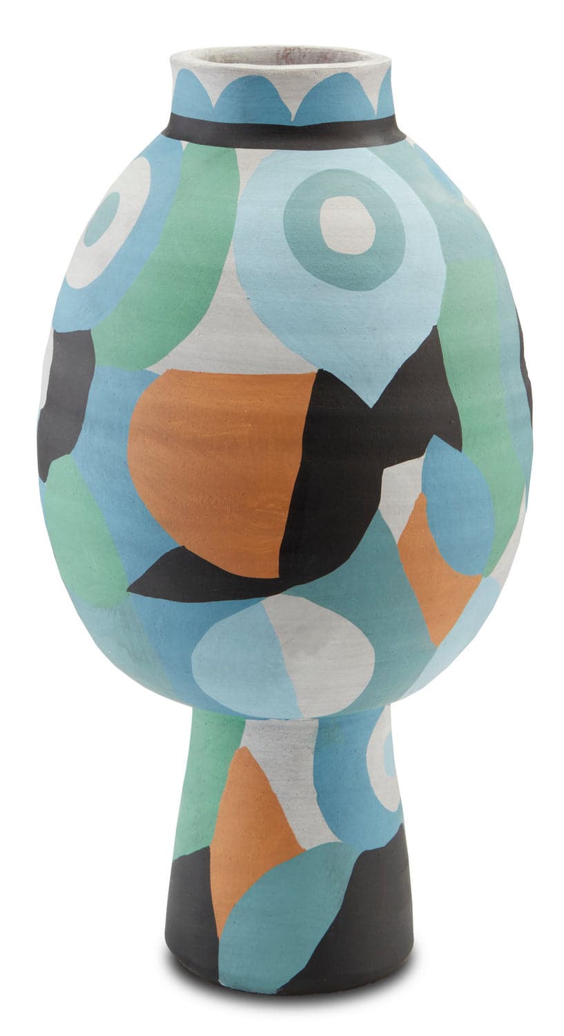 Vase from the So Nouveau collection in Blue/Green/Black/Yellow finish