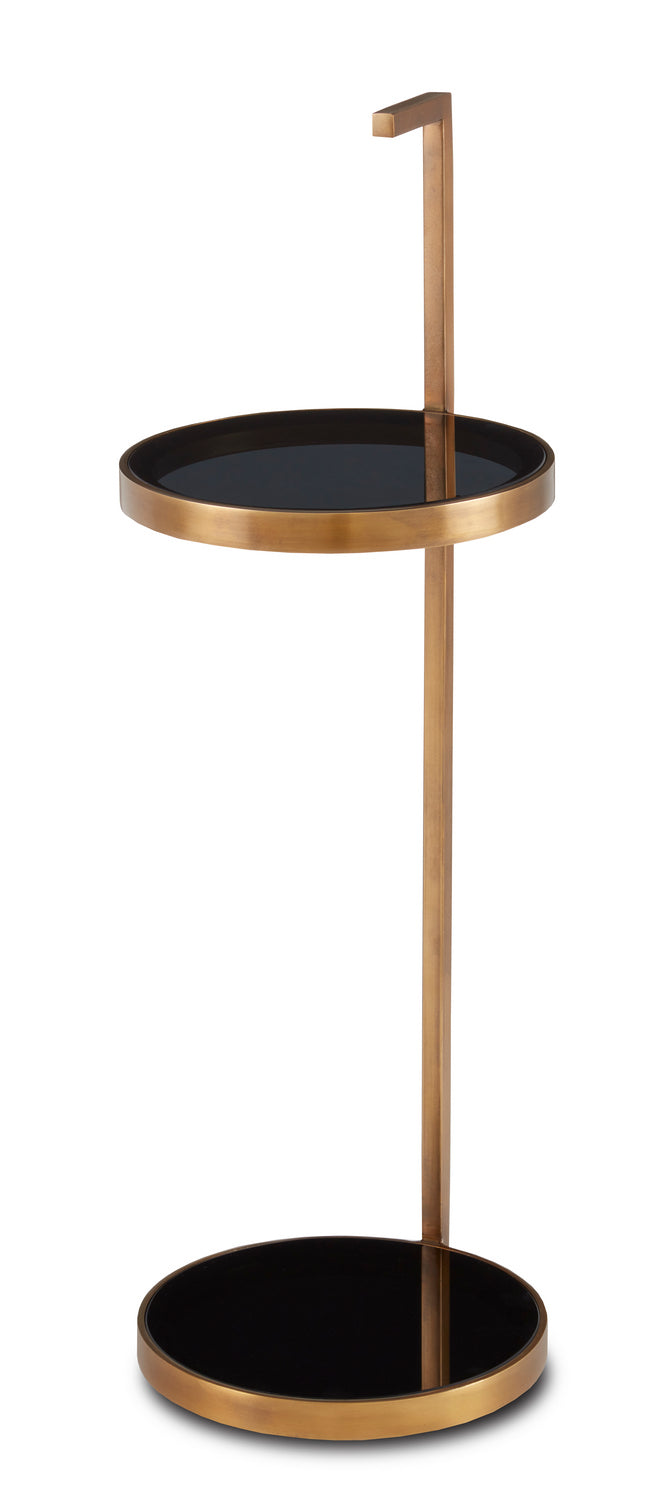 Drinks Table from the Silas collection in Antique Brass/Smoke finish
