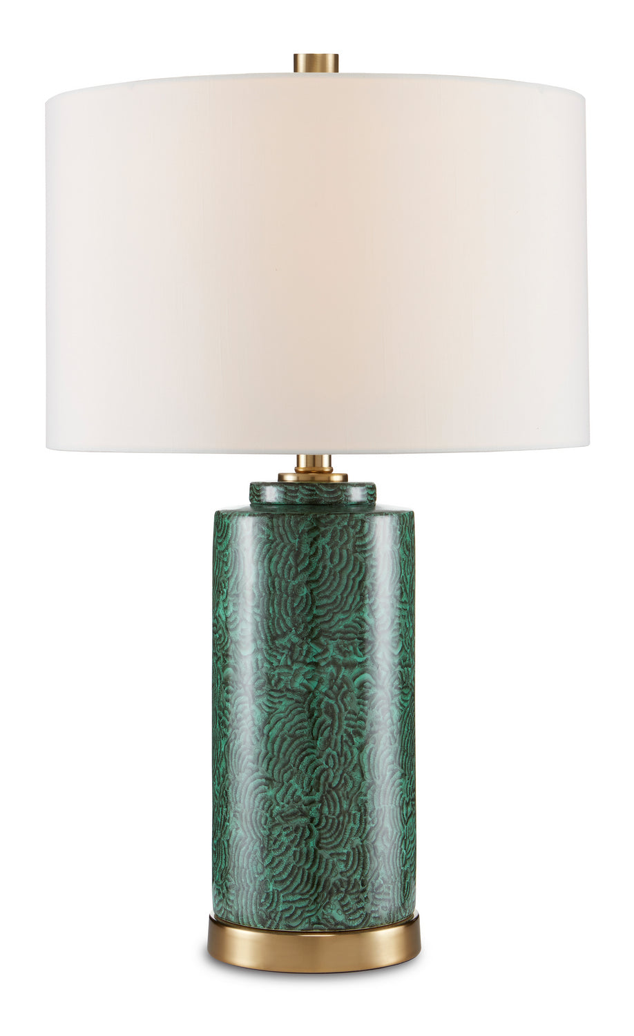 One Light Table Lamp from the St. Isaac collection in Green/Brass finish