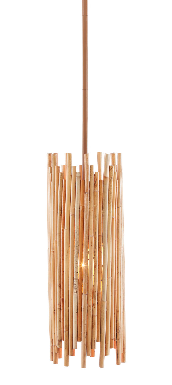 One Light Pendant from the Teahouse collection in Natural Rattan finish