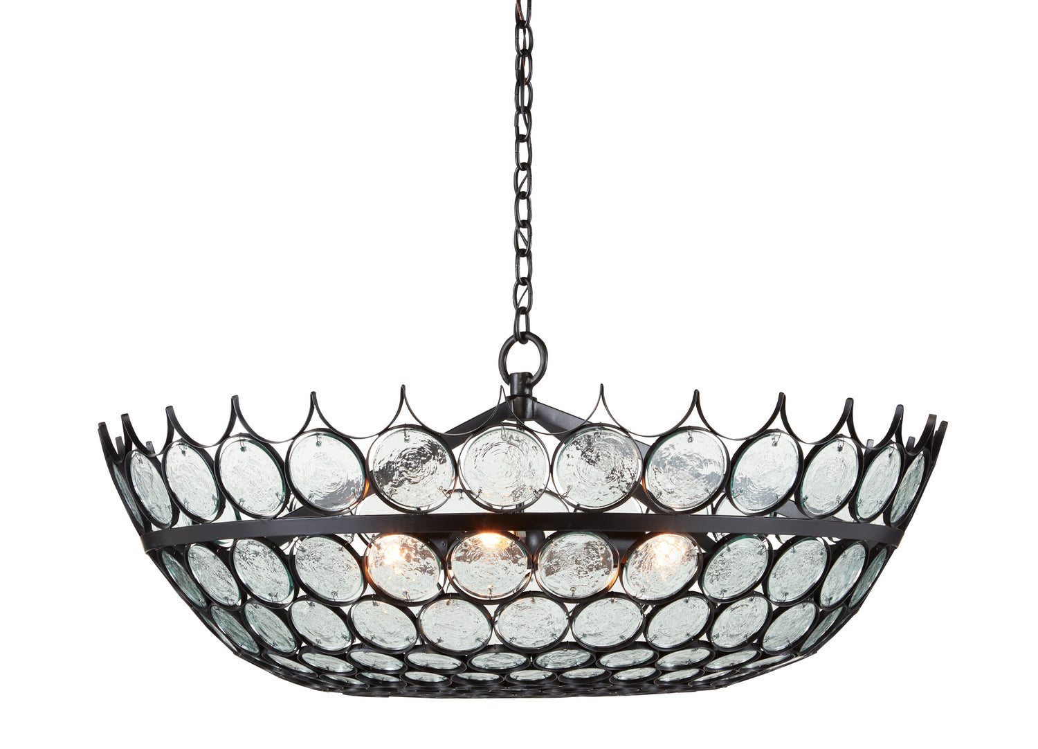 Three Light Chandelier from the Bunny Williams collection in Bronze finish