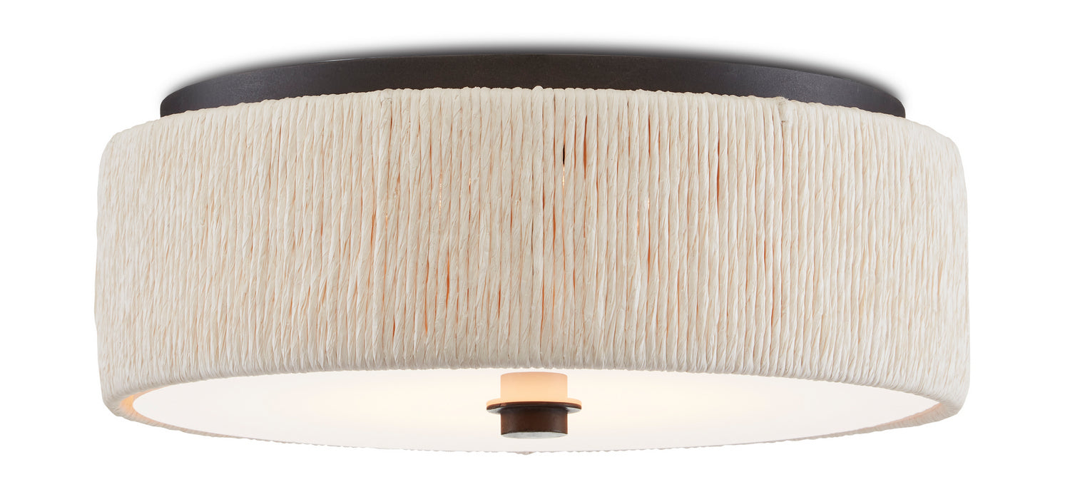 One Light Flush Mount from the Tyrone collection in Natural/Black finish