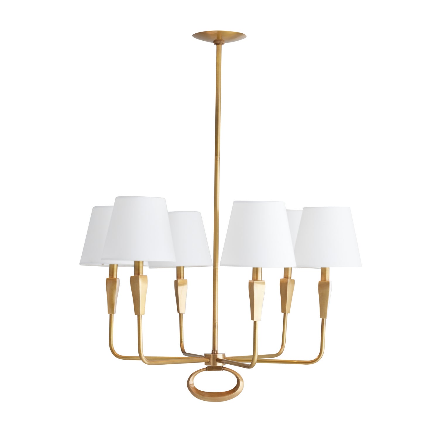 Six Light Chandelier from the Jeremiah collection in Vintage Brass finish