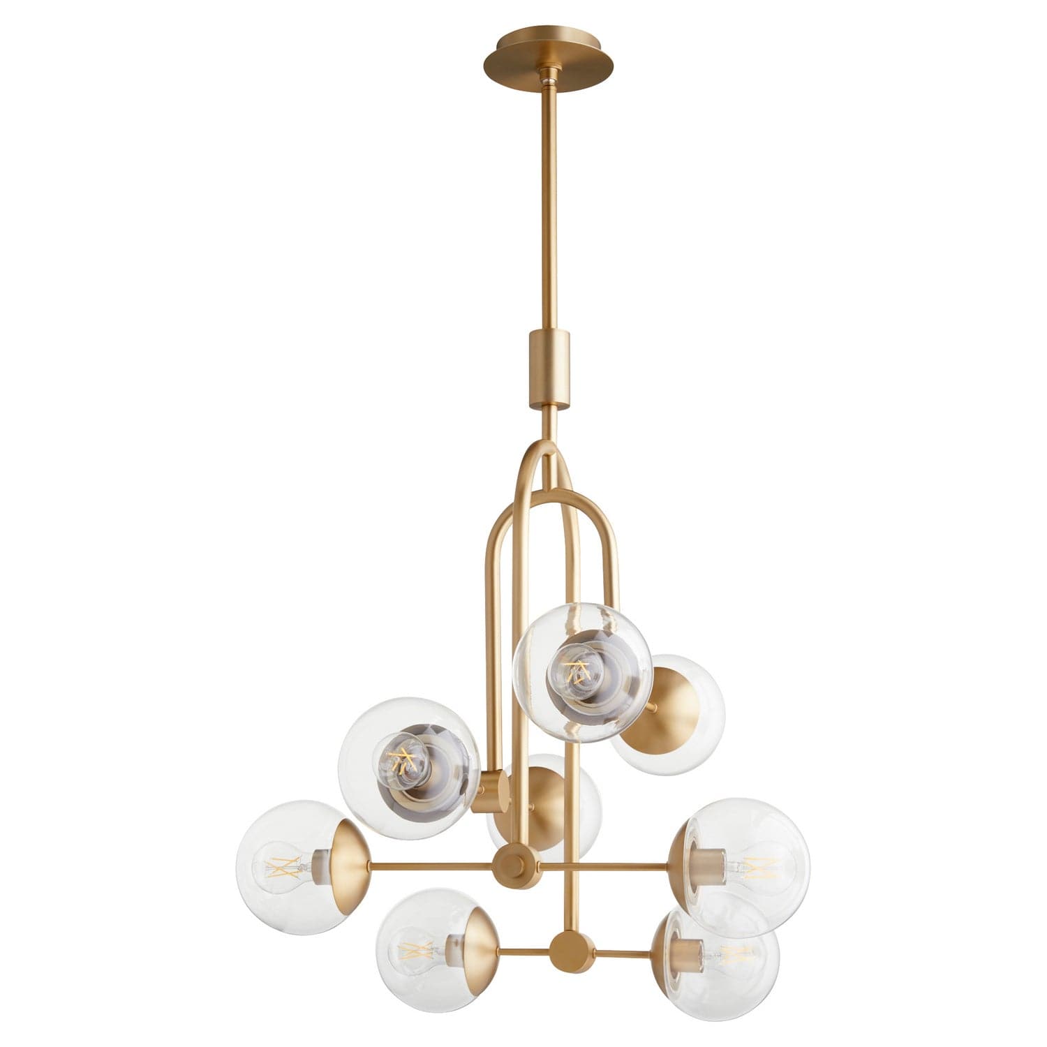 Cyan - 11387 - Eight Light Pendant - Drea - Aged Brass