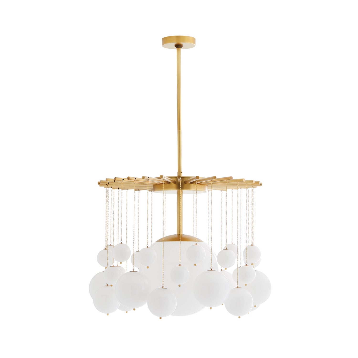 One Light Chandelier from the Mira collection in Antique Brass finish