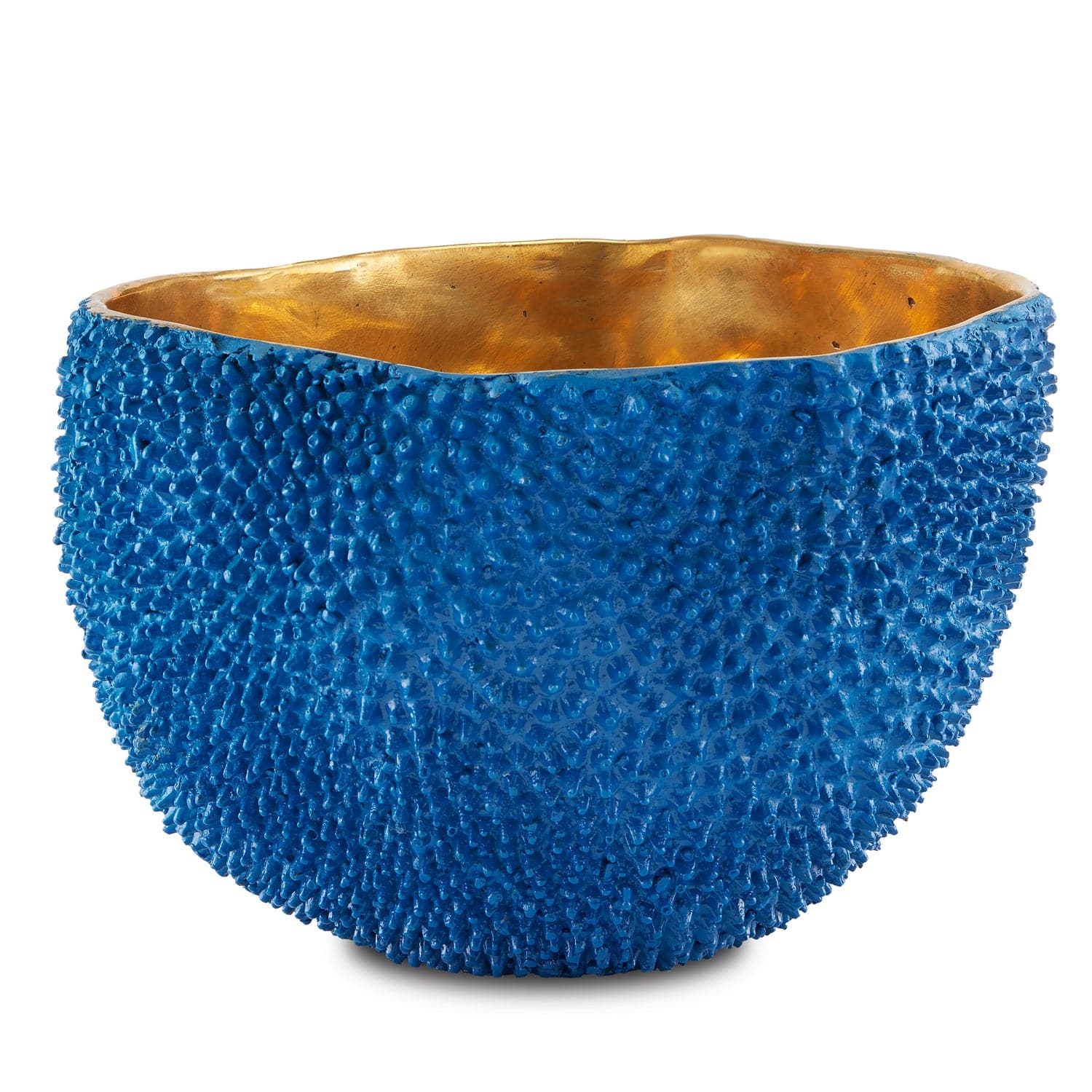 Vase from the Jackfruit collection in Blue/Gold finish