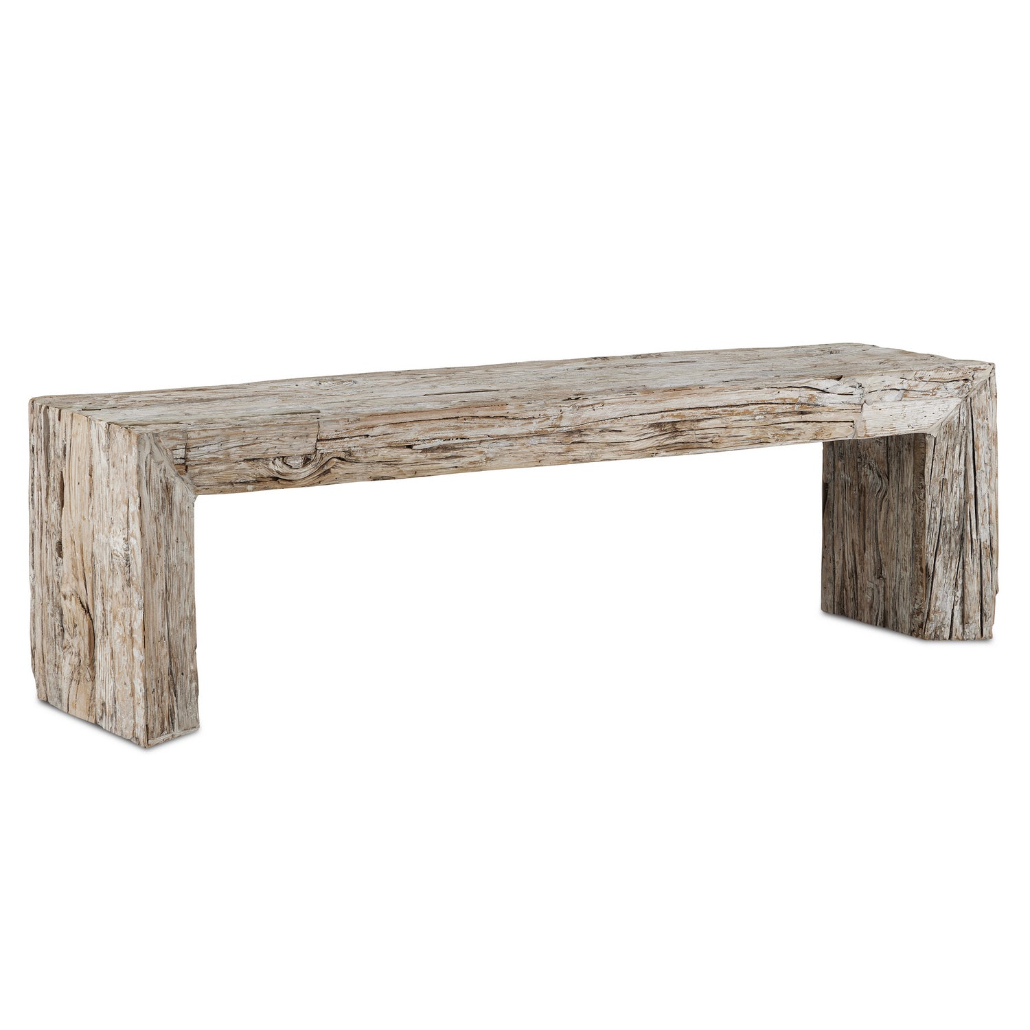Currey and Company - 3000-0216 - Bench - Kanor - Whitewash