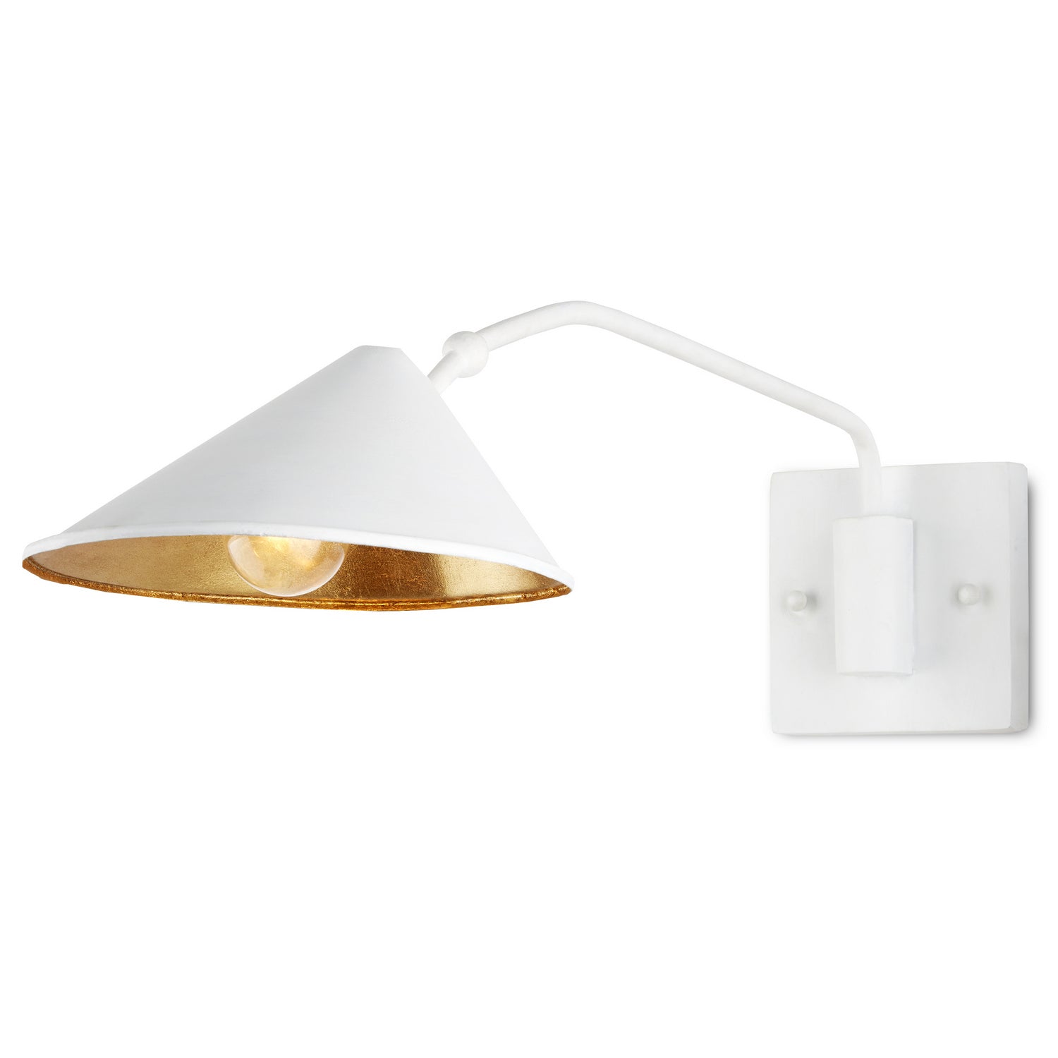 One Light Wall Sconce from the Serpa collection in Gesso White/Contemporary Gold Leaf finish