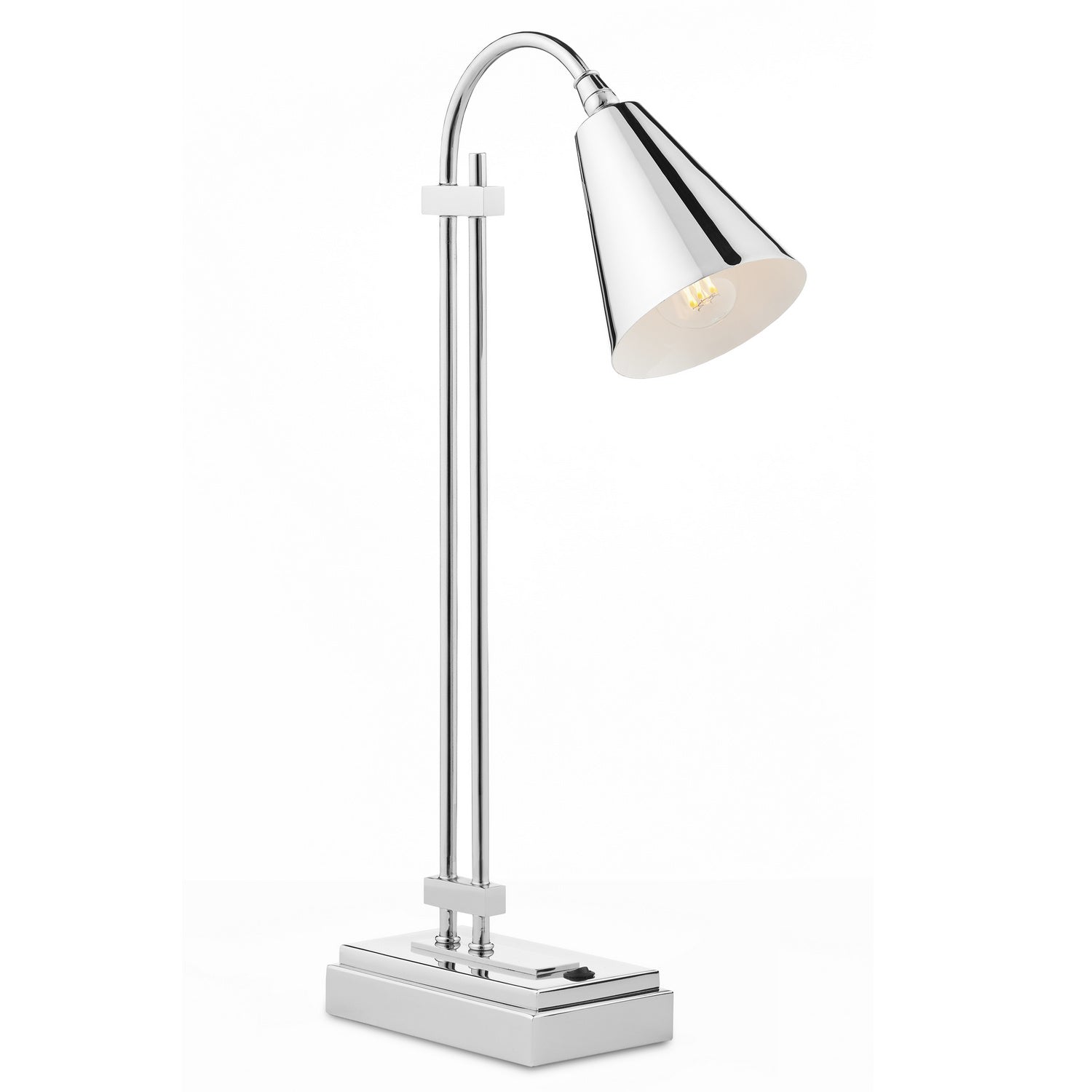 One Light Desk Lamp from the Symmetry collection in Polished Nickel finish