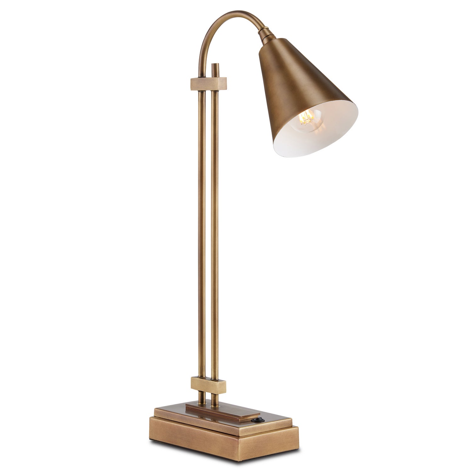 One Light Desk Lamp from the Symmetry collection in Antique Brass finish