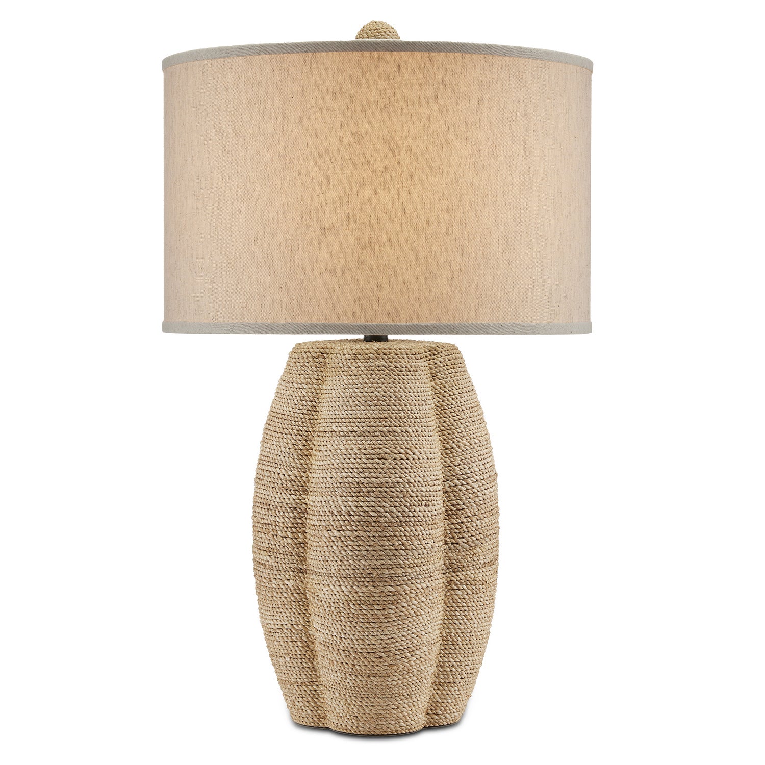 One Light Table Lamp from the Karnak collection in Natural Abaca Rope/Satin Black finish