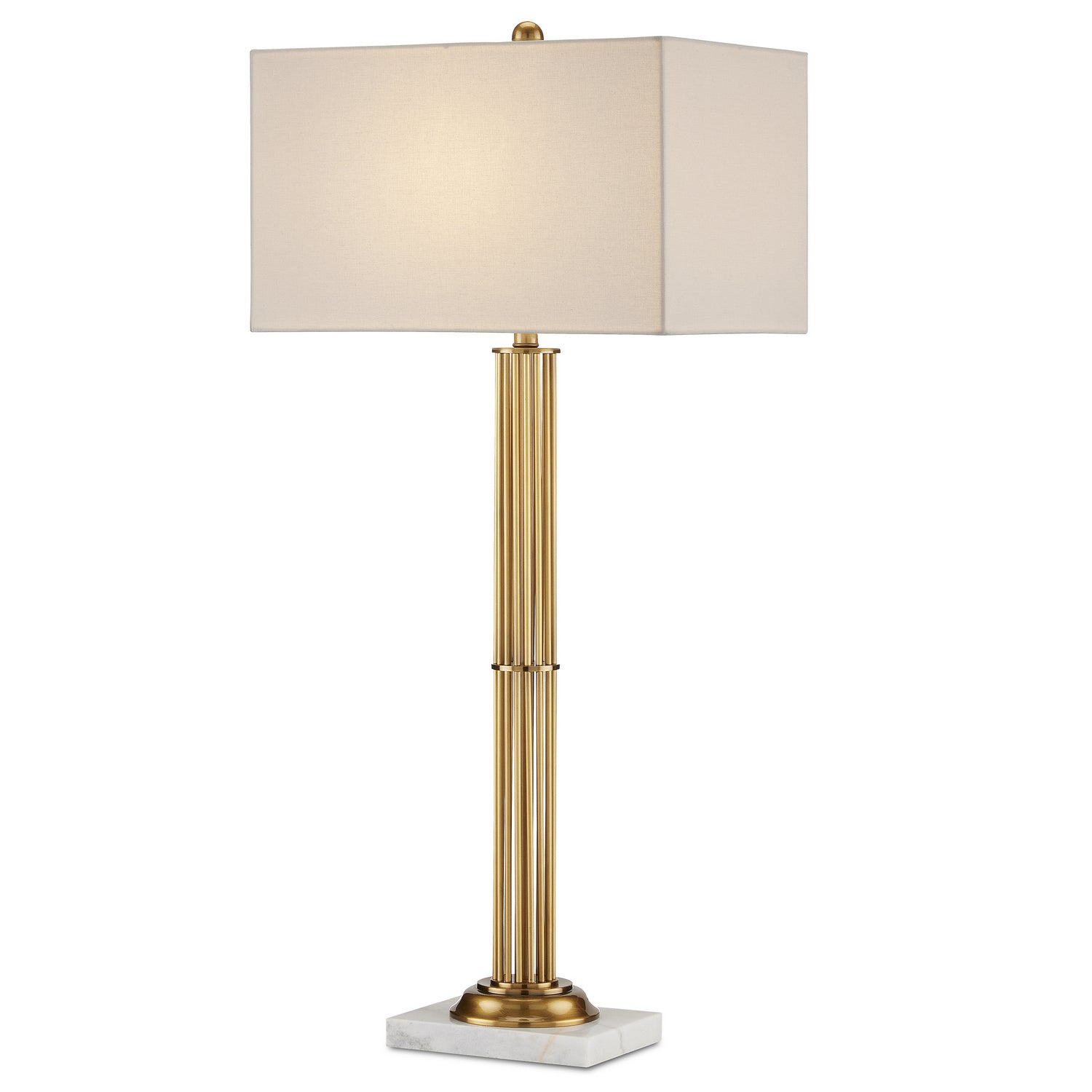 One Light Table Lamp from the Allegory collection in Antique Brass/White Marble finish