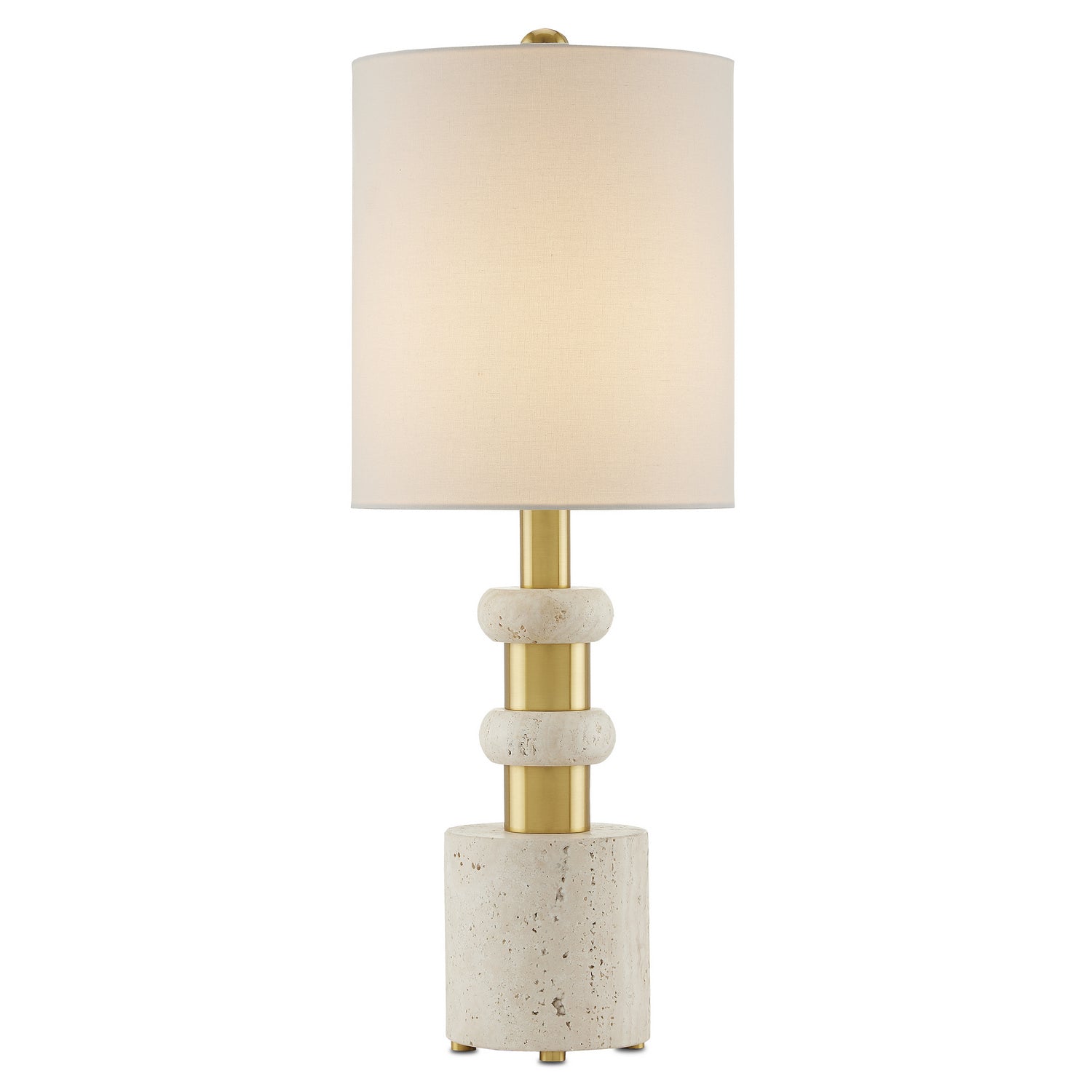 One Light Table Lamp from the Goletta collection in Beige/Antique Brass finish