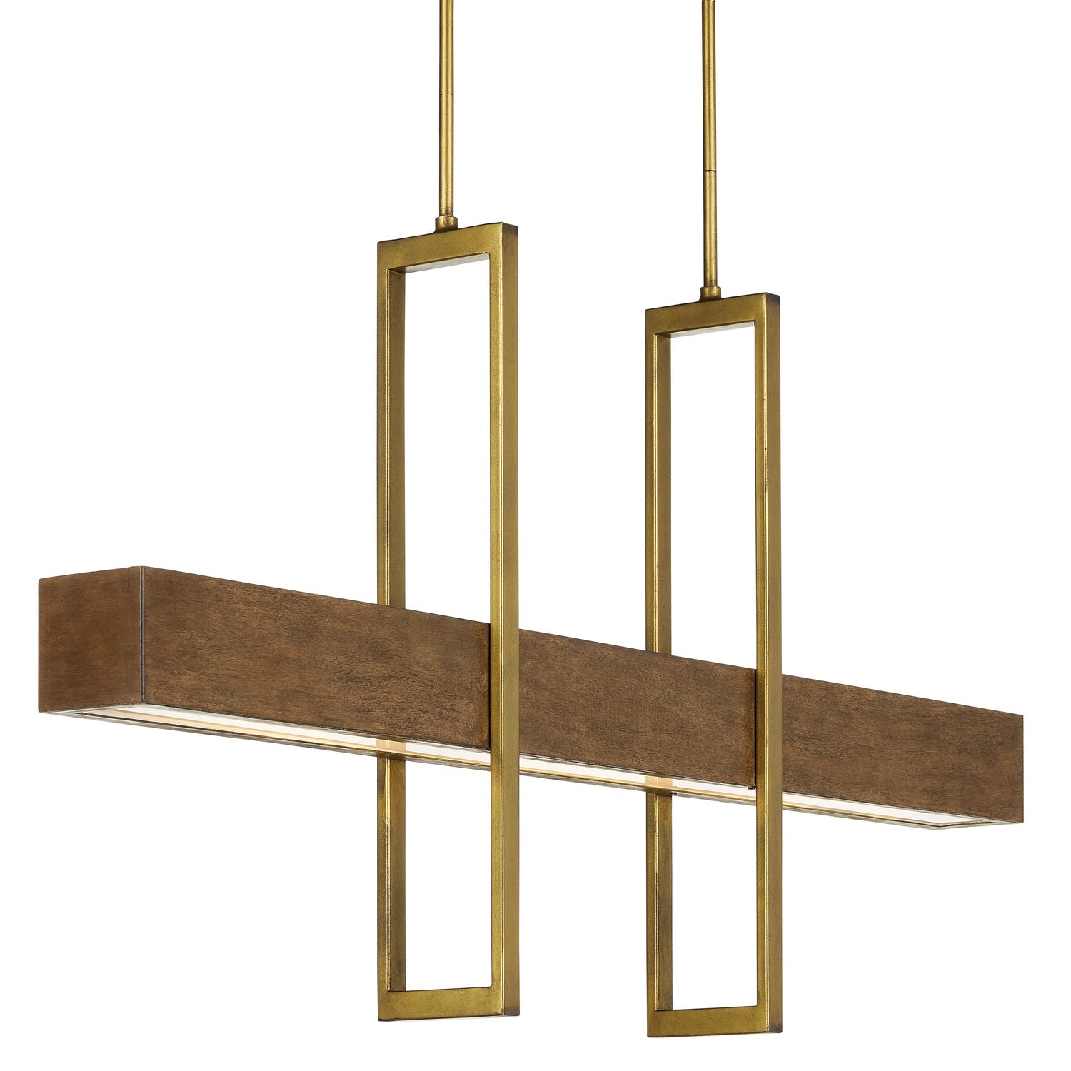 LED Linear Chandelier from the Tonbridge collection in Chestnut/Brass finish