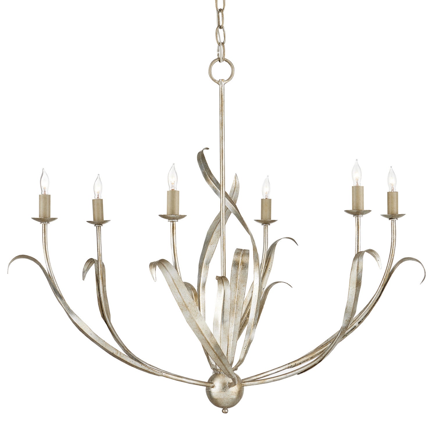 Six Light Chandelier from the Menefee collection in Silver Granello finish