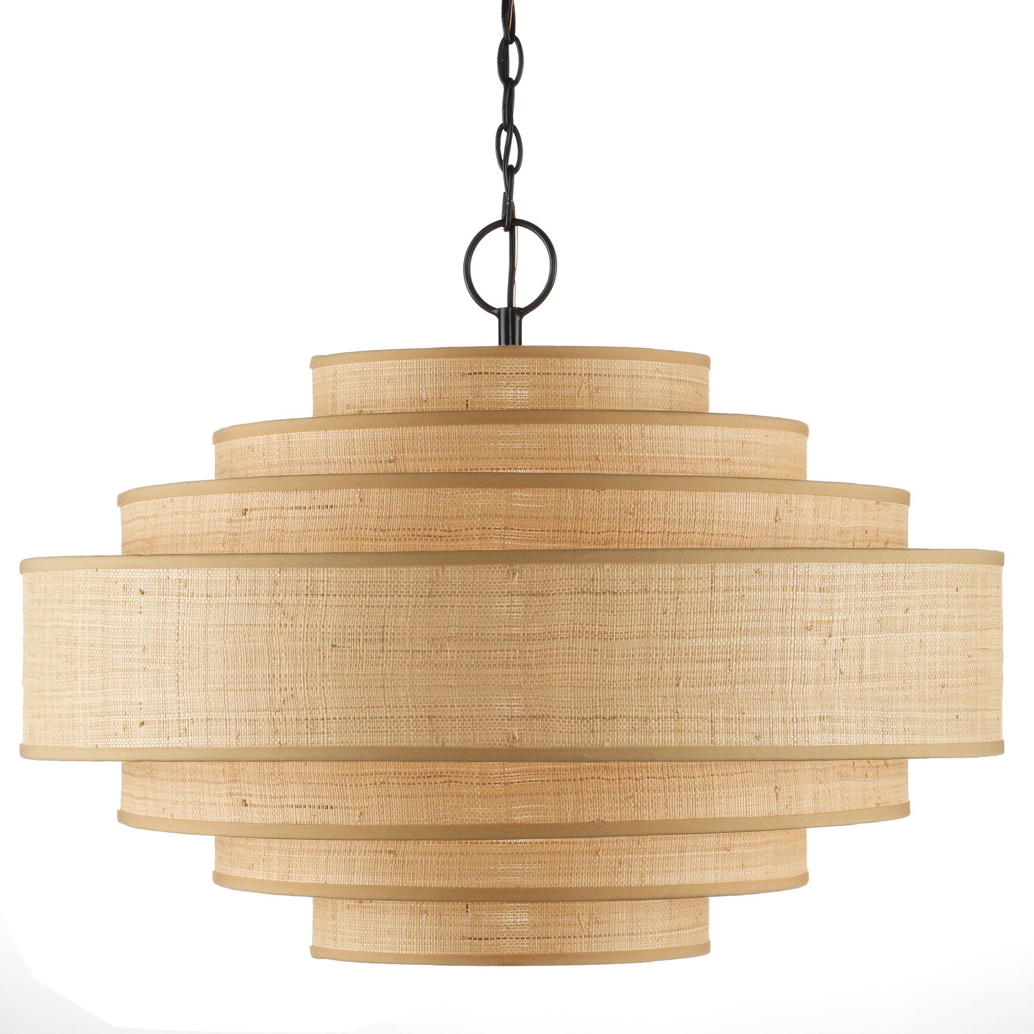 Six Light Chandelier from the Maura collection in Natural/Satin Black finish
