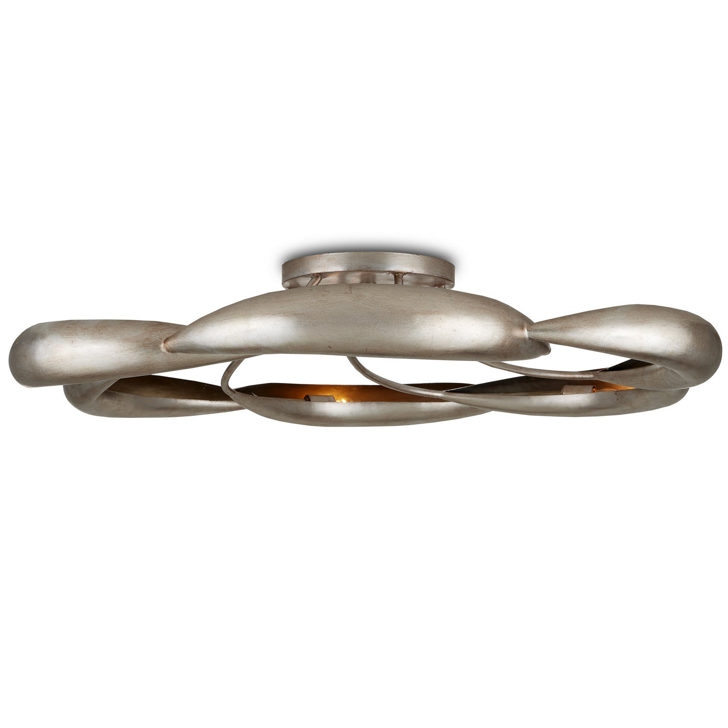 Six Light Semi-Flush Mount from the Caroube collection in Champagne/Painted Contemporary Silver finish