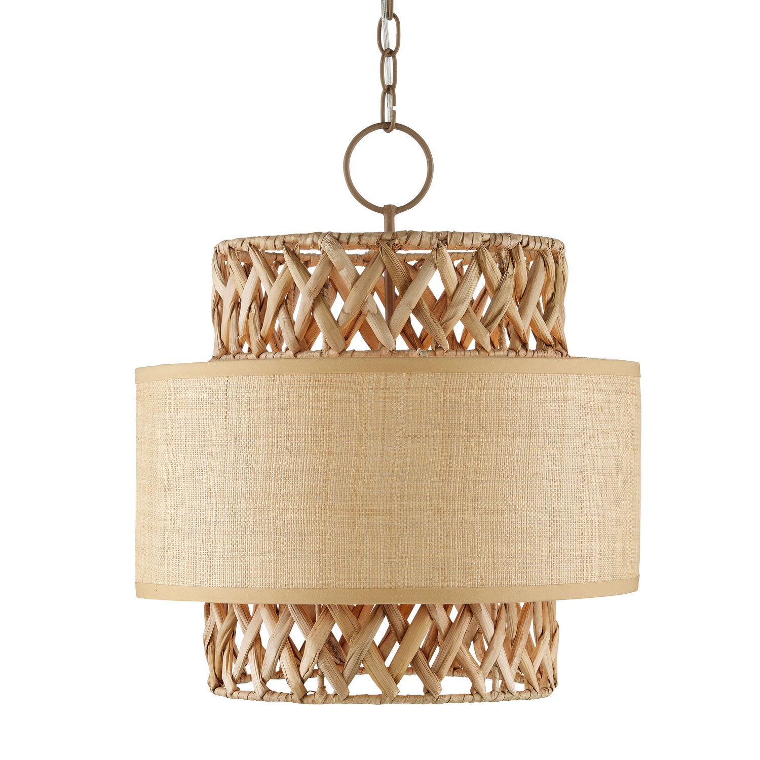 Four Light Pendant from the Isola collection in Khaki/Natural finish