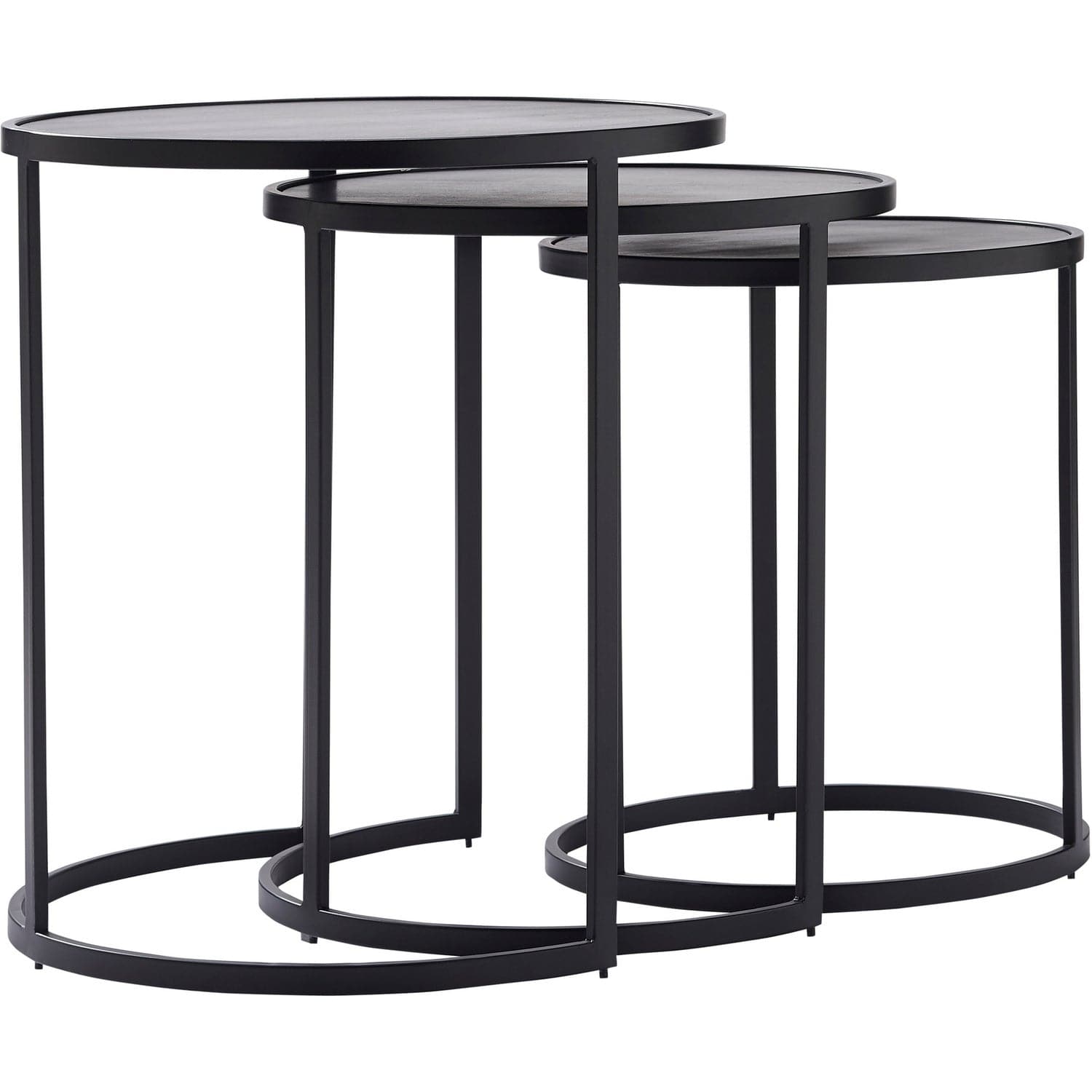 Renwil - TA429 - Table Set Of 3 - Nested - Donatella - Black, Black Wash