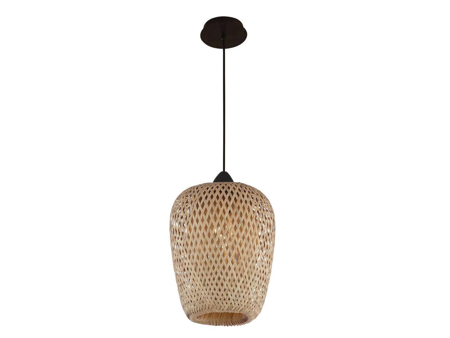 Avenue Lighting - HF1001-BW - One Light Pendant - Tulum - Bamboo Wicker And Black