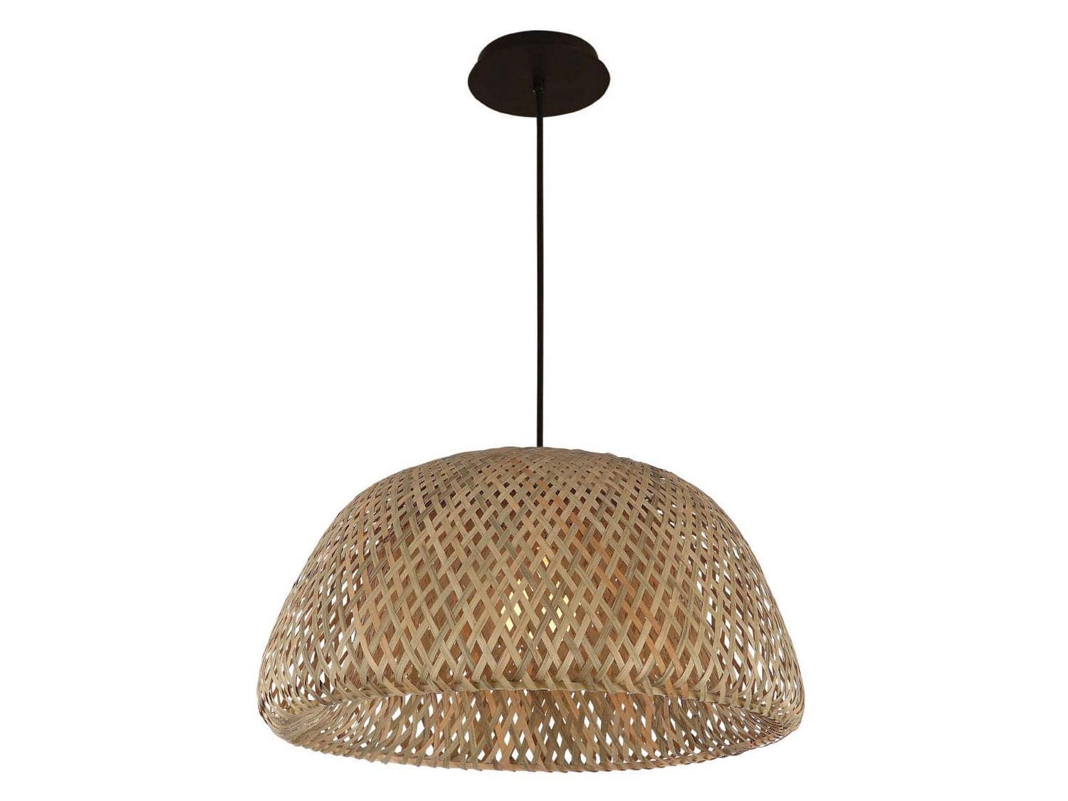 Avenue Lighting - HF1003-BW - One Light Pendant - Tulum - Bamboo Wicker And Black