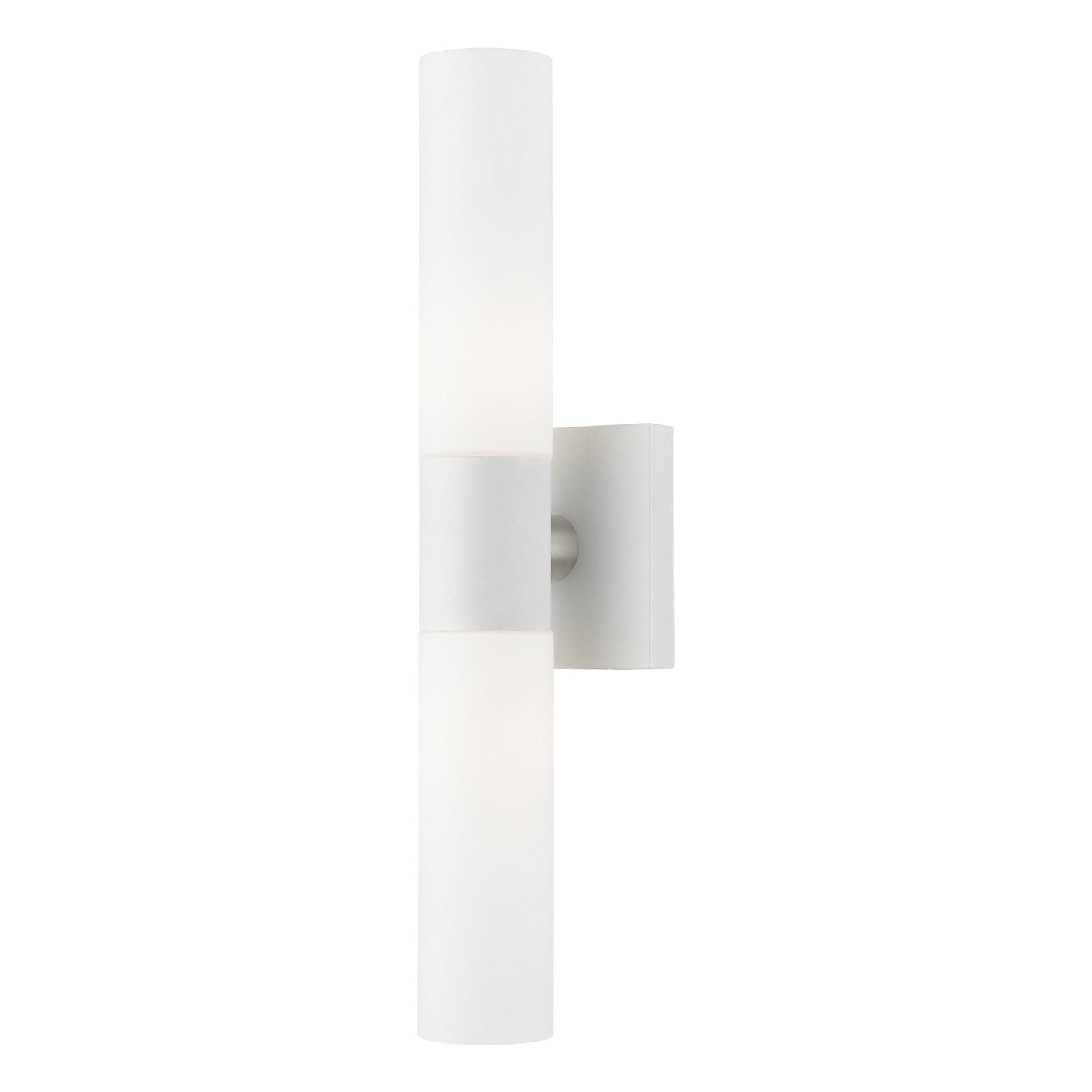 Livex Lighting - 10102-03 - Two Light Vanity Sconce - Aero - White w/Brushed Nickel