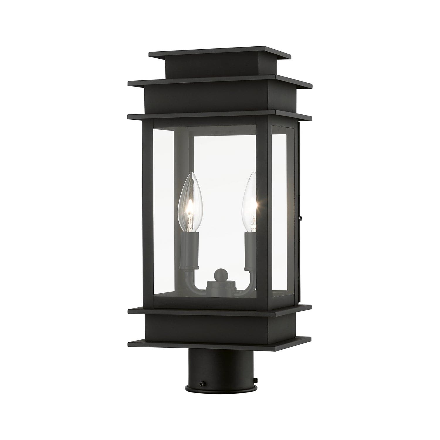 Livex Lighting - 2015-04 - Two Light Outdoor Post Top Lantern - Princeton - Black